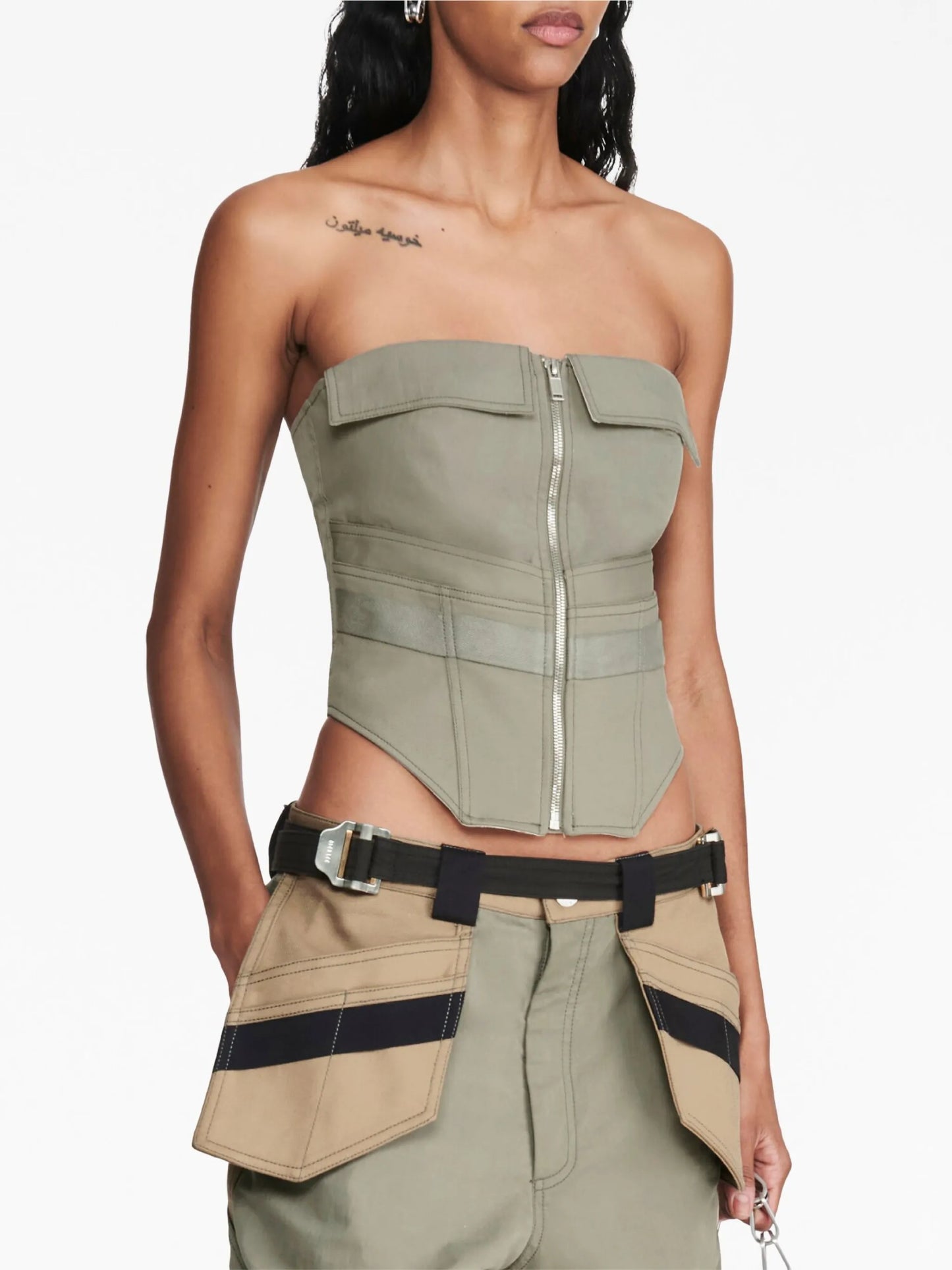 Workwear zip-up corset