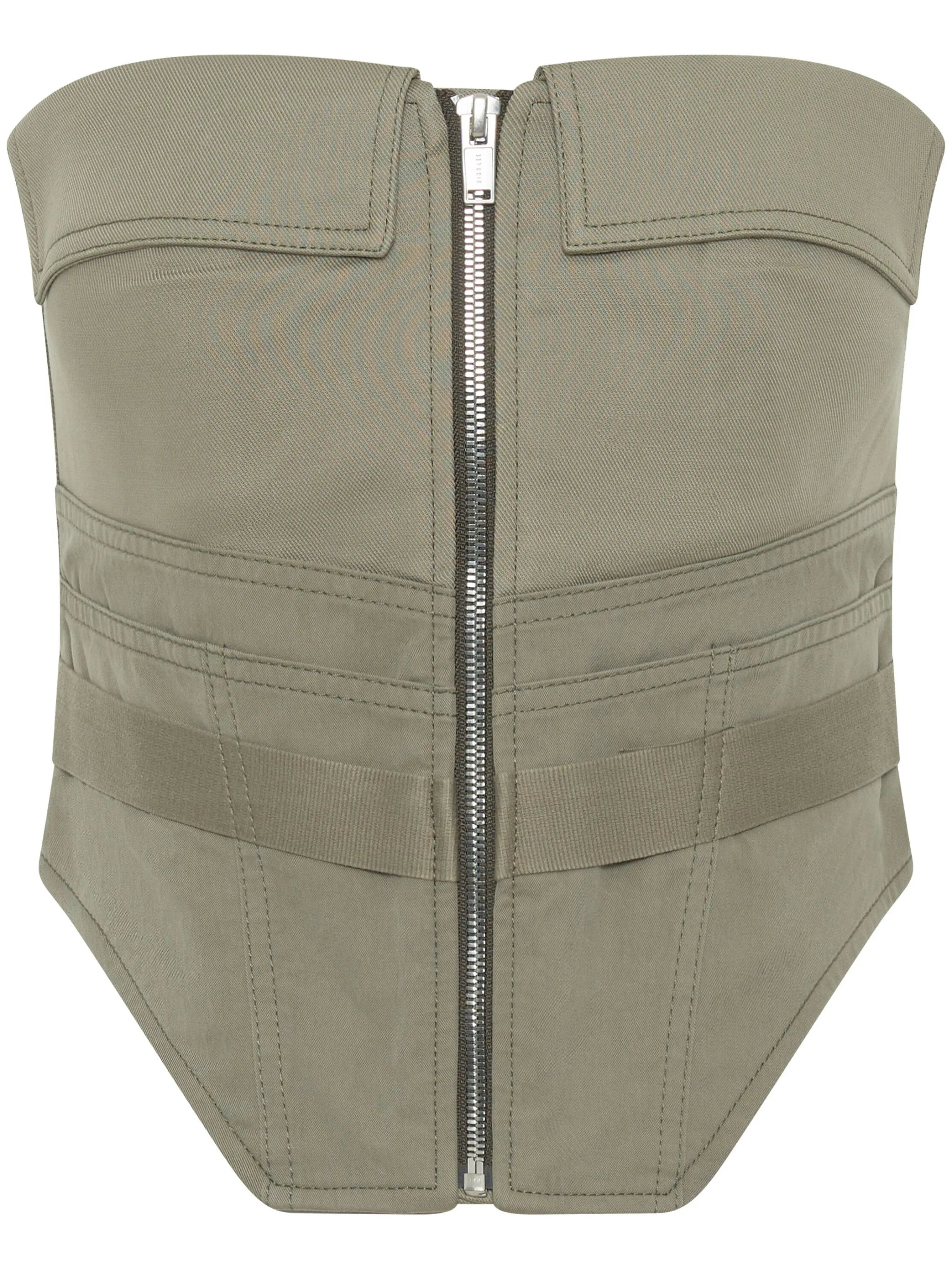 Workwear zip-up corset