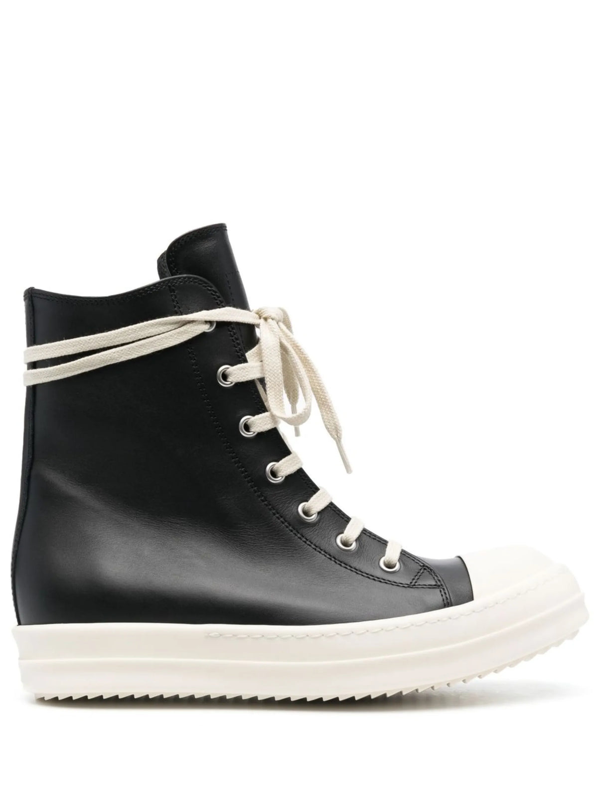 high-top leather trainers