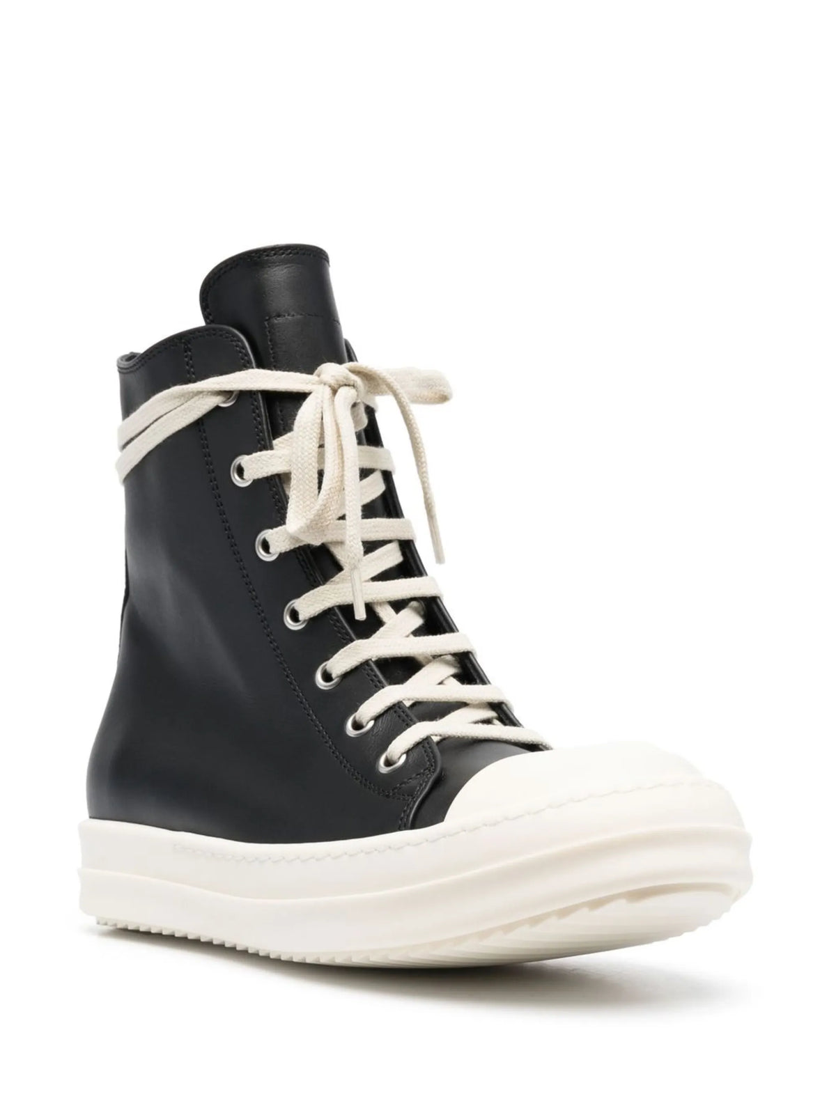 high-top leather trainers