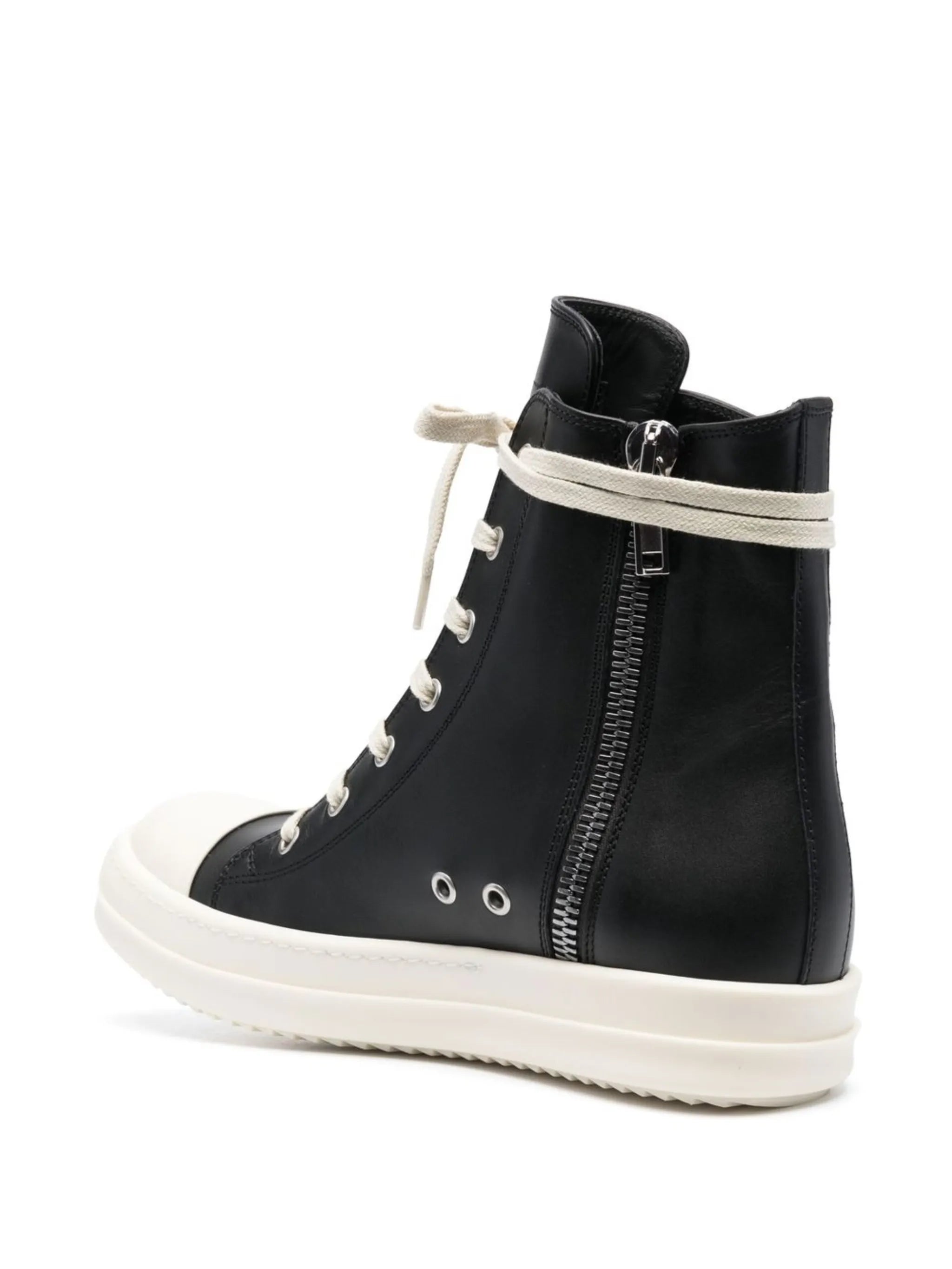 high-top leather trainers