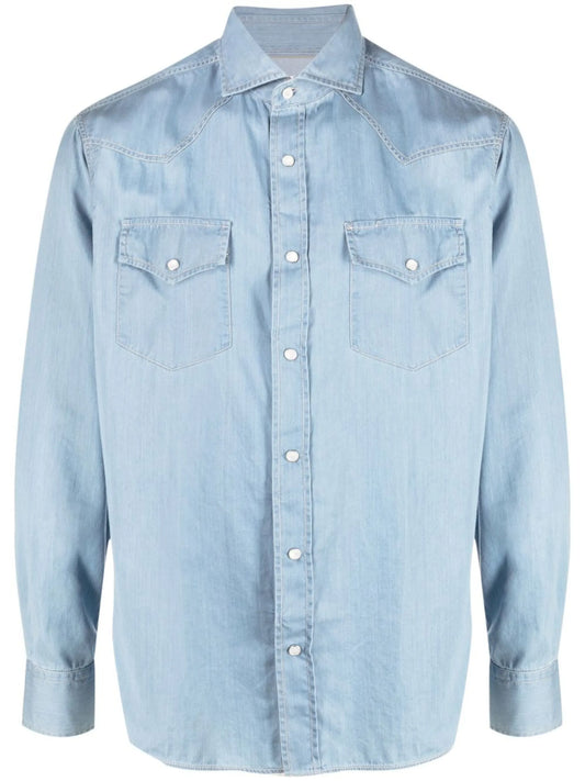 button-up denim shirt