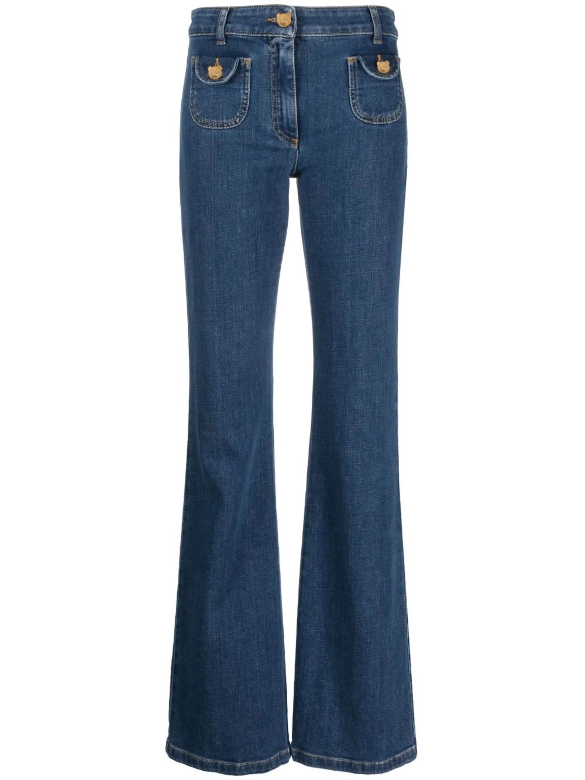 bear-motif buttons jeans
