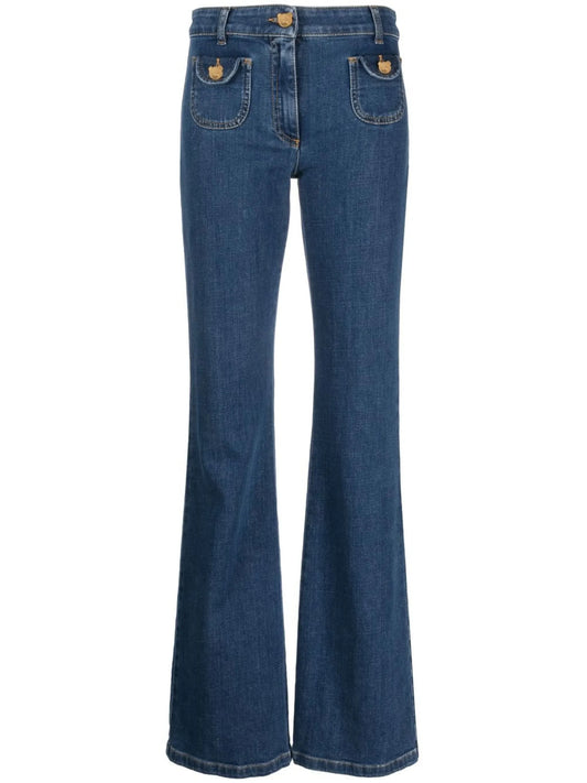 bear-motif buttons jeans