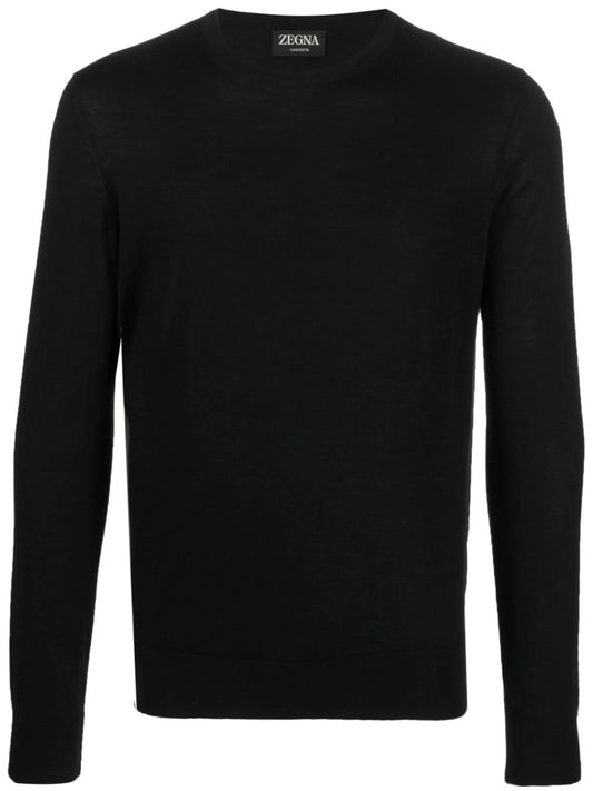 crew-neck cashmere-silk jumper