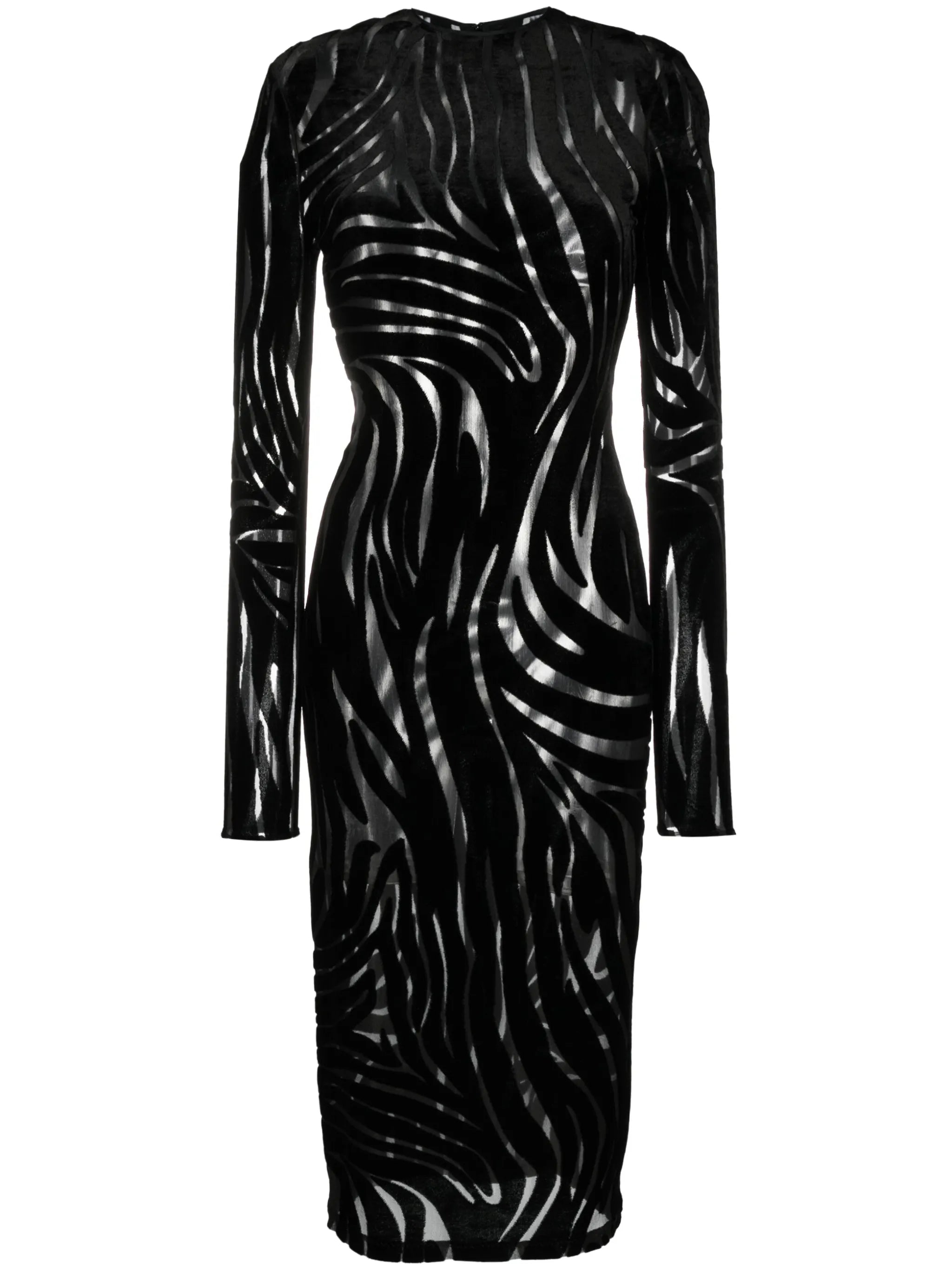 zebra-pattern midi dress