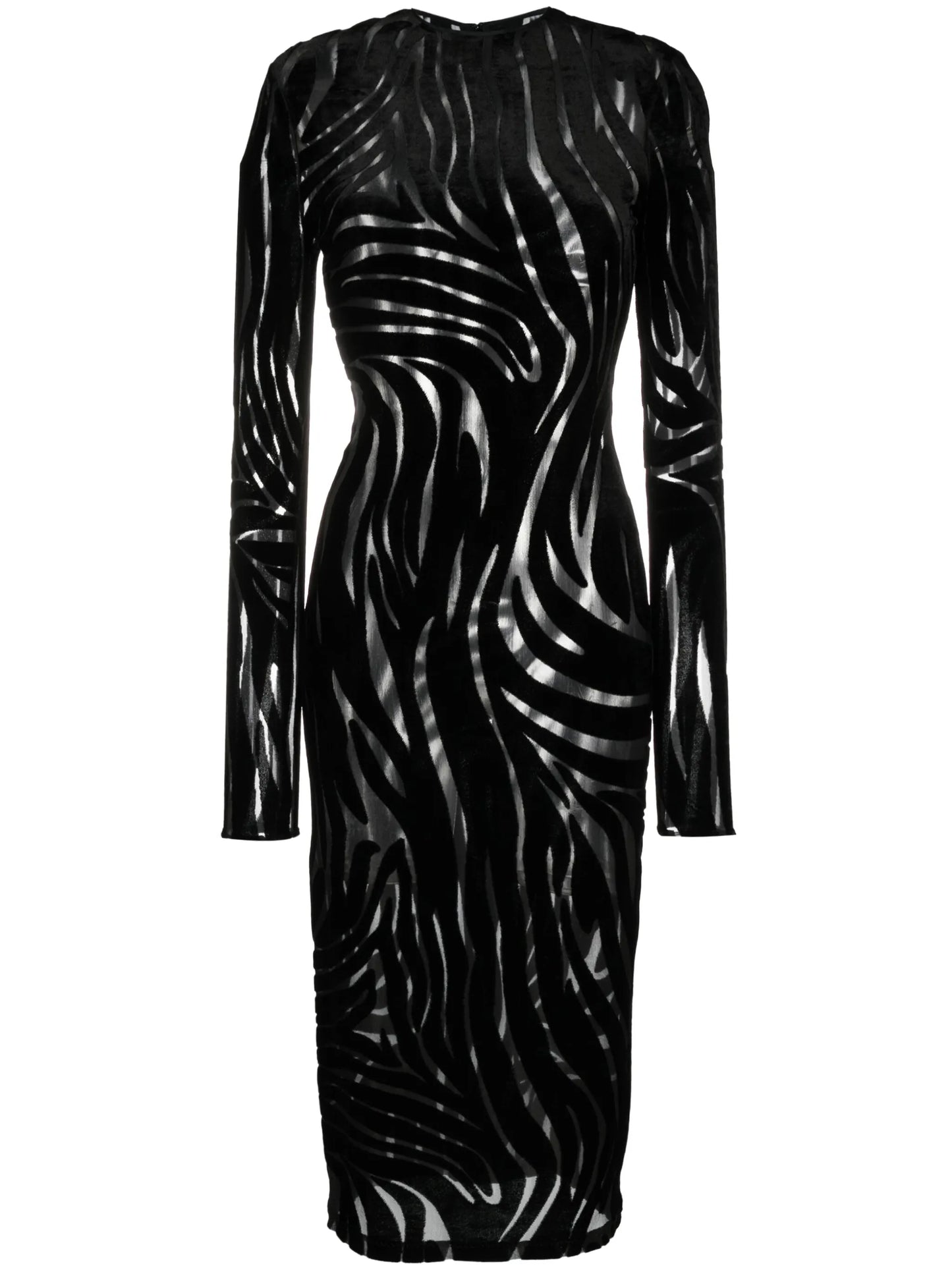 zebra-pattern midi dress