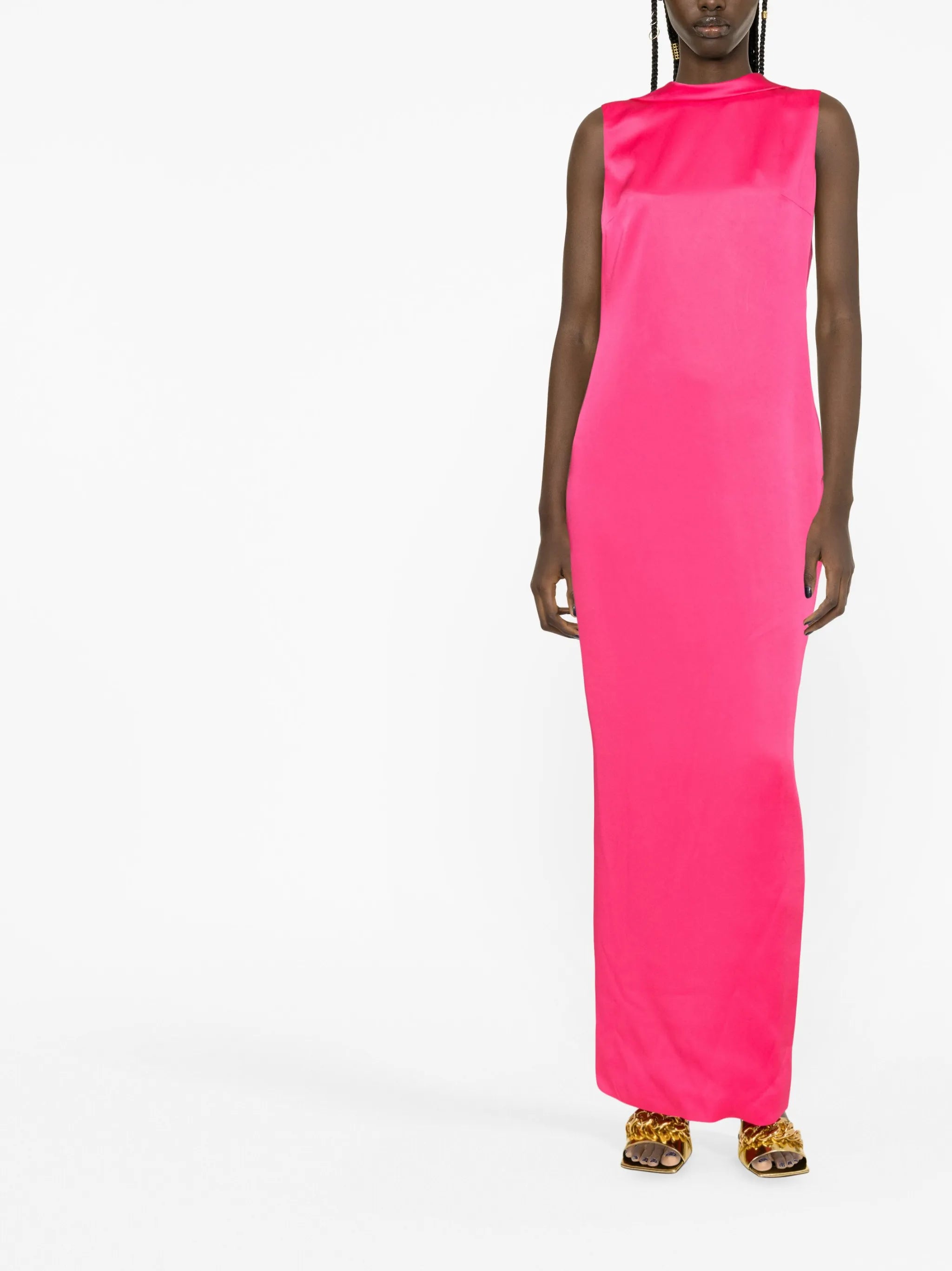 cowl-back gown