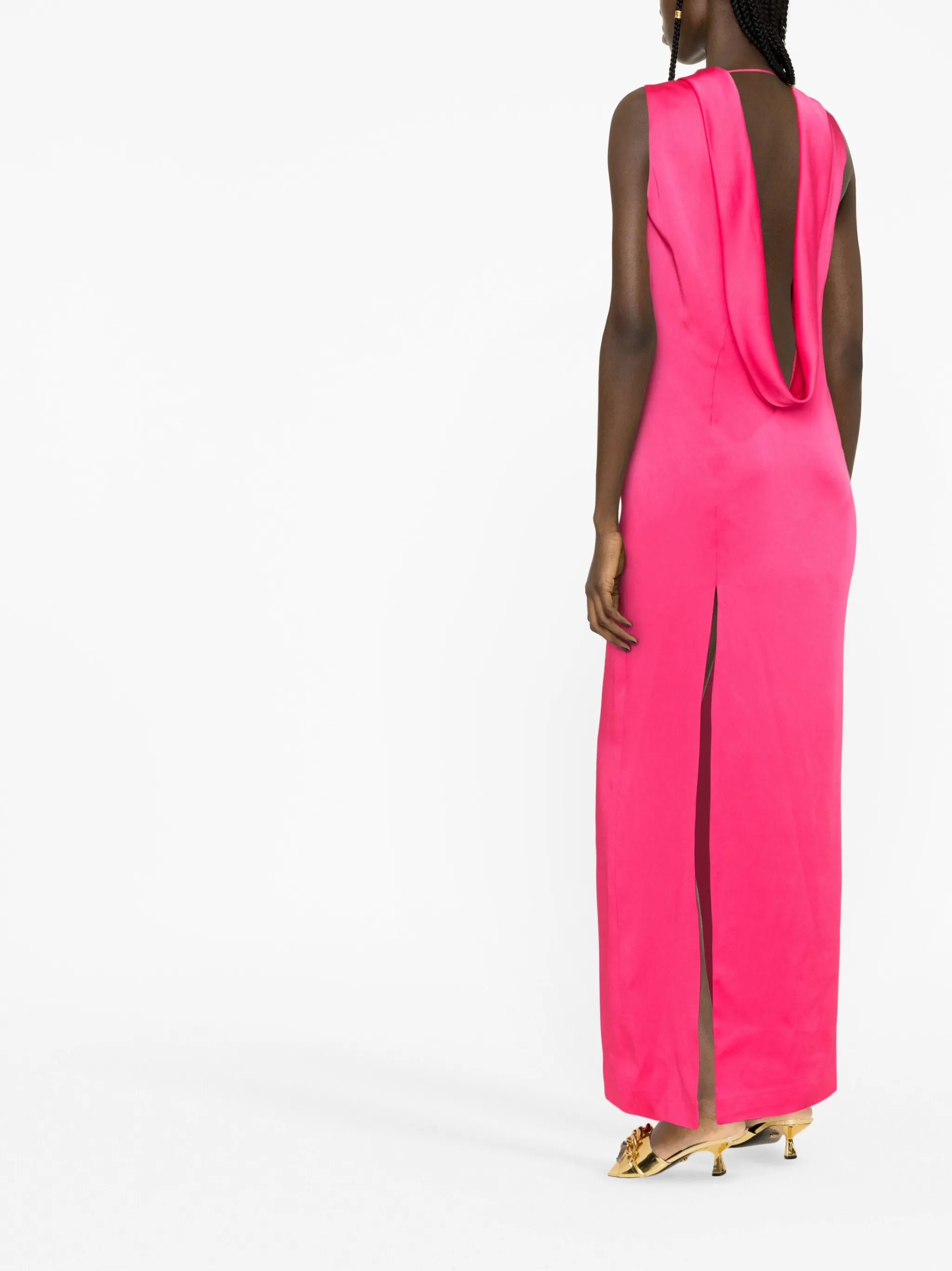 cowl-back gown