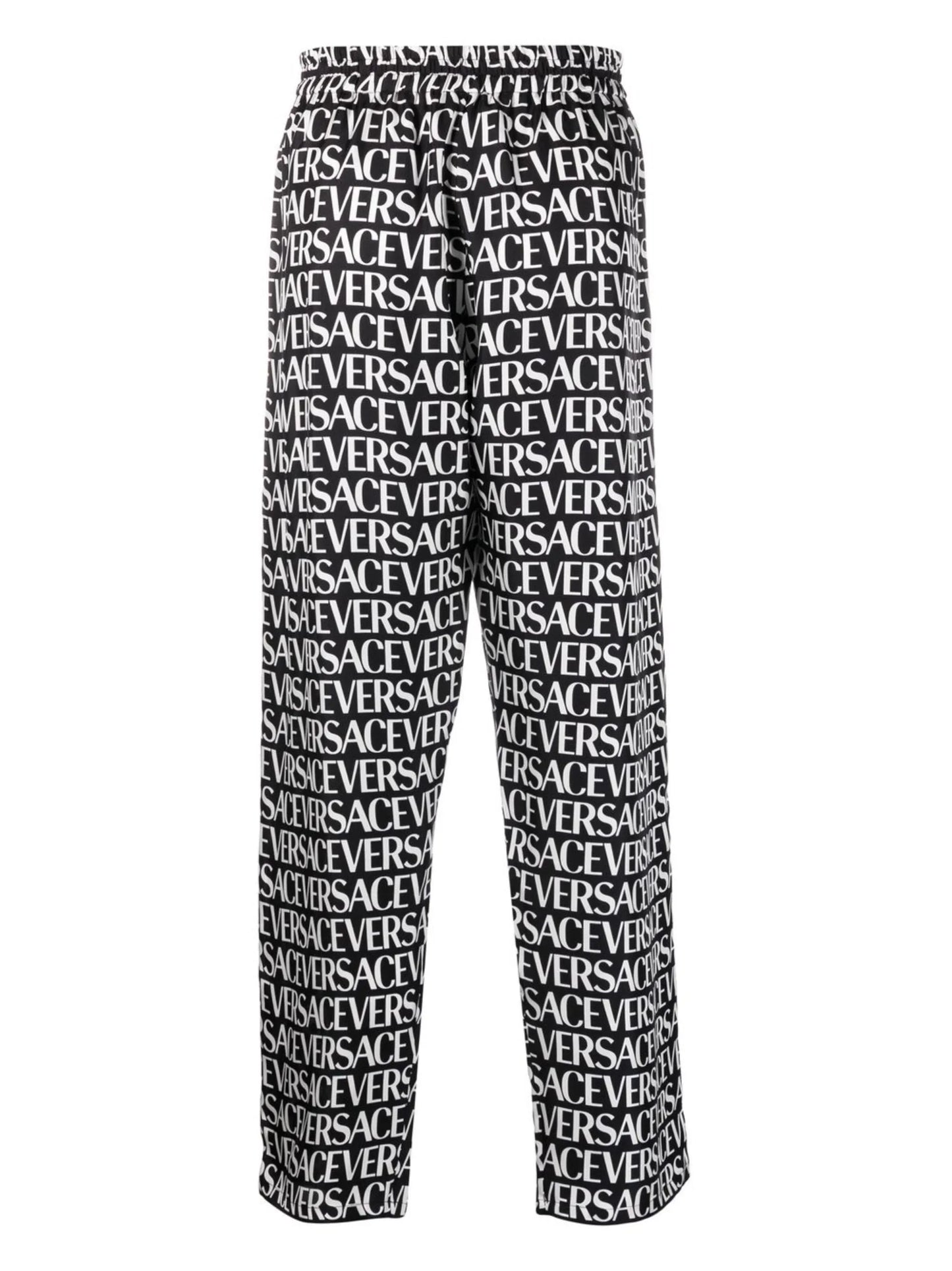logo-print silk trousers