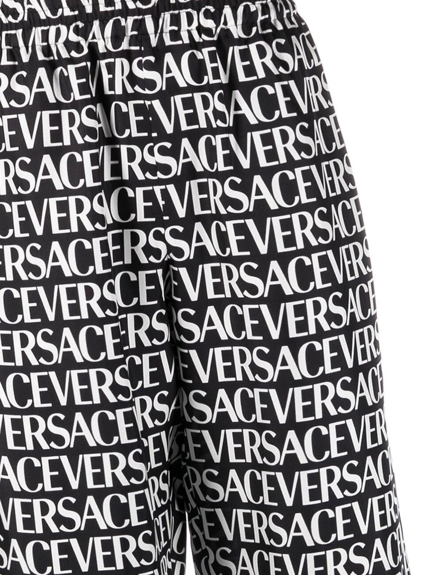 logo-print silk trousers