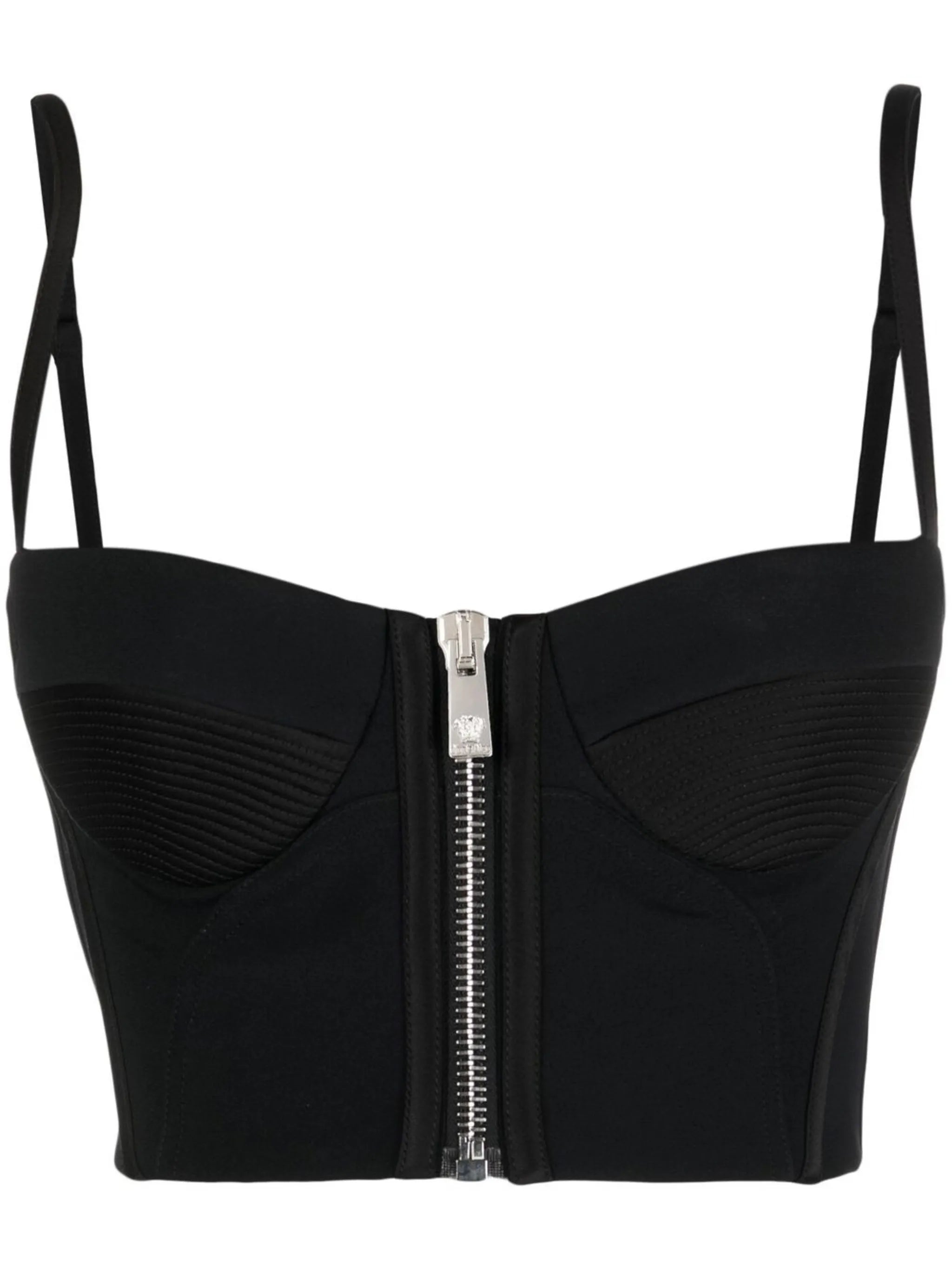 zip-up bustier top