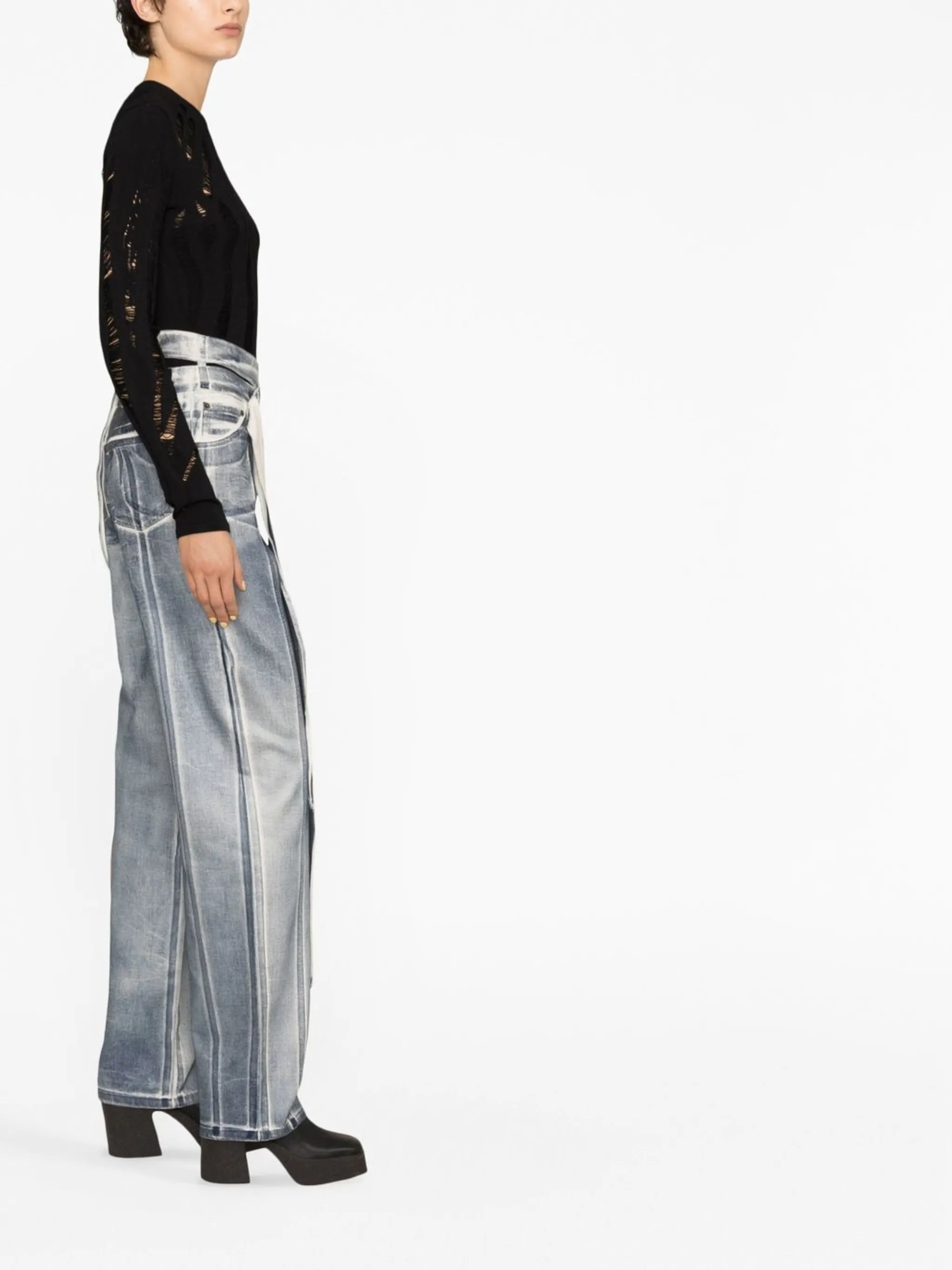 slashed knit jumper