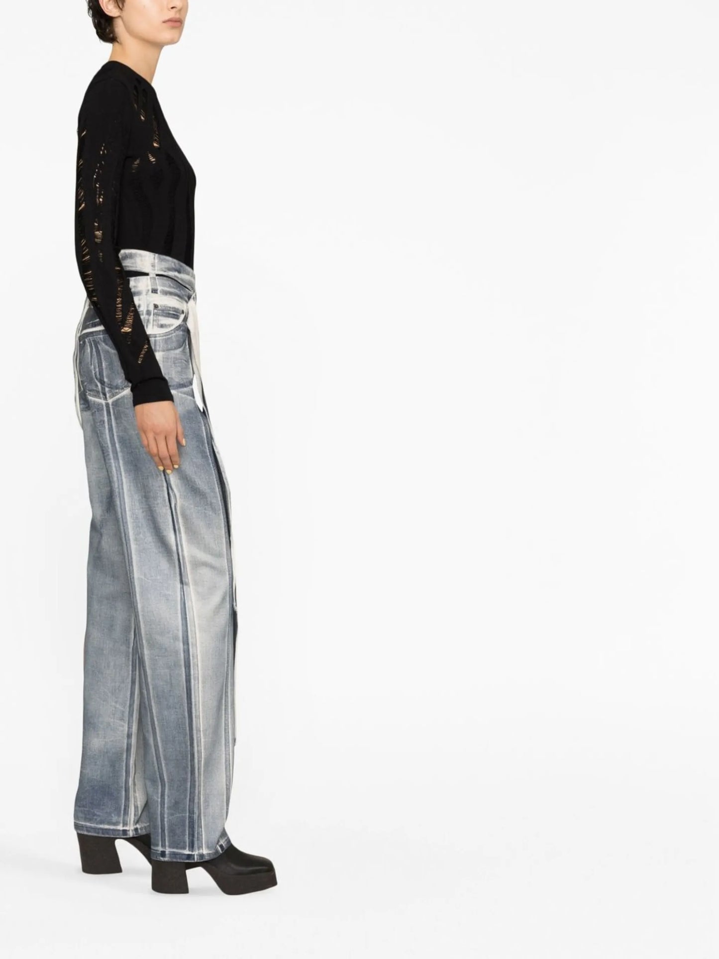 slashed knit jumper