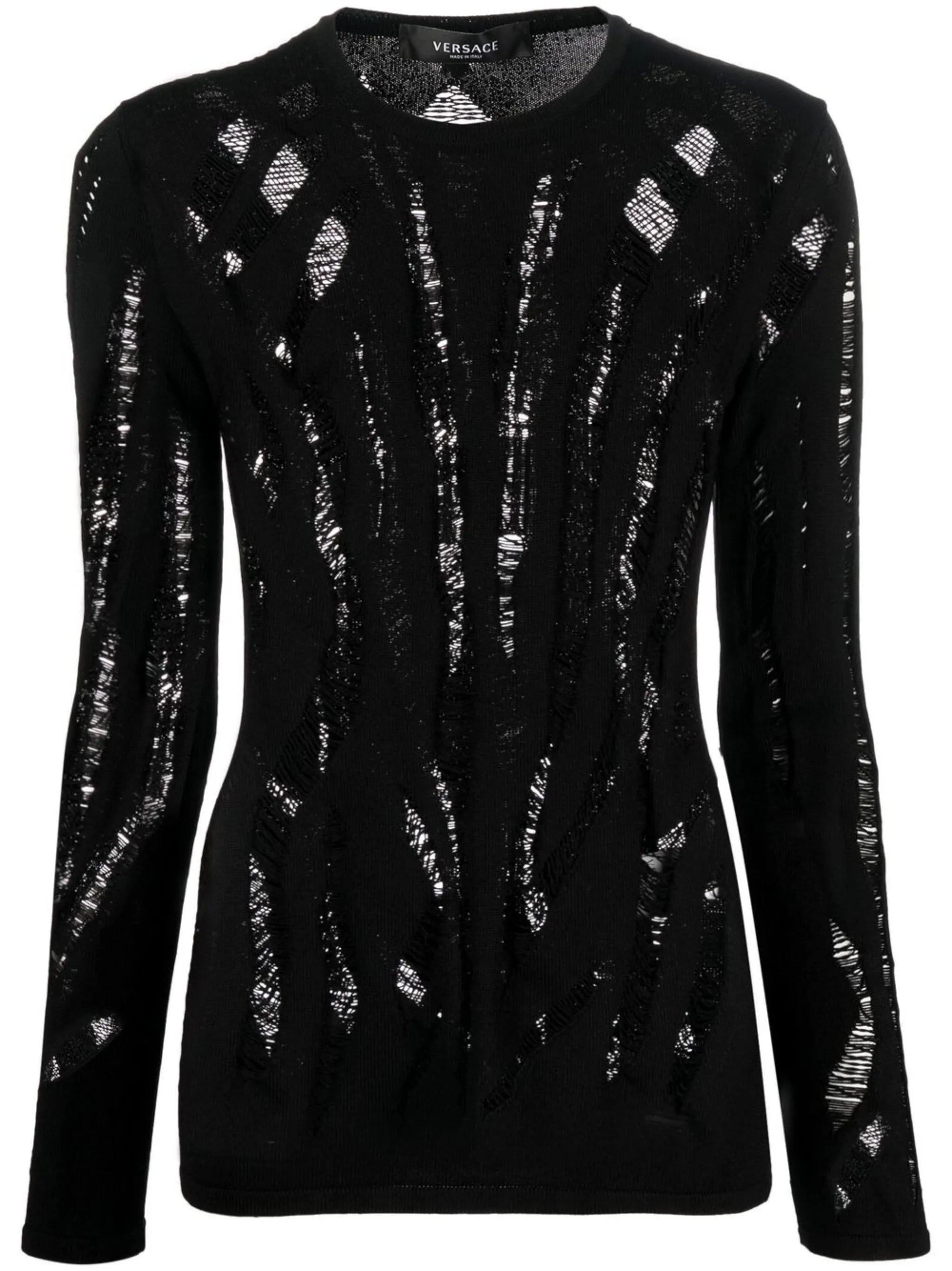 slashed knit jumper