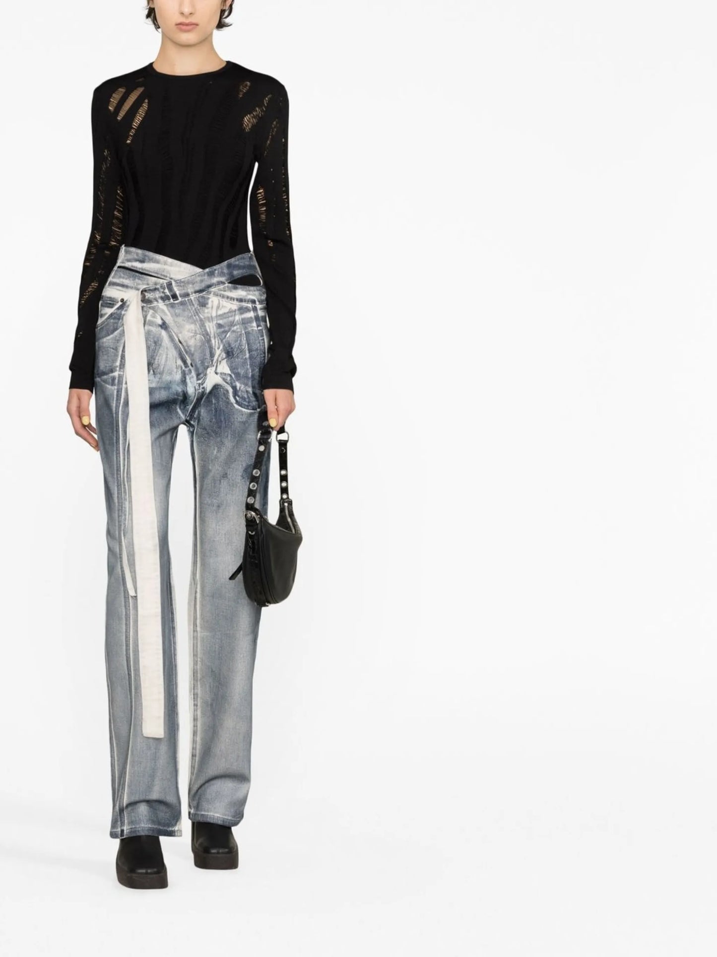 slashed knit jumper