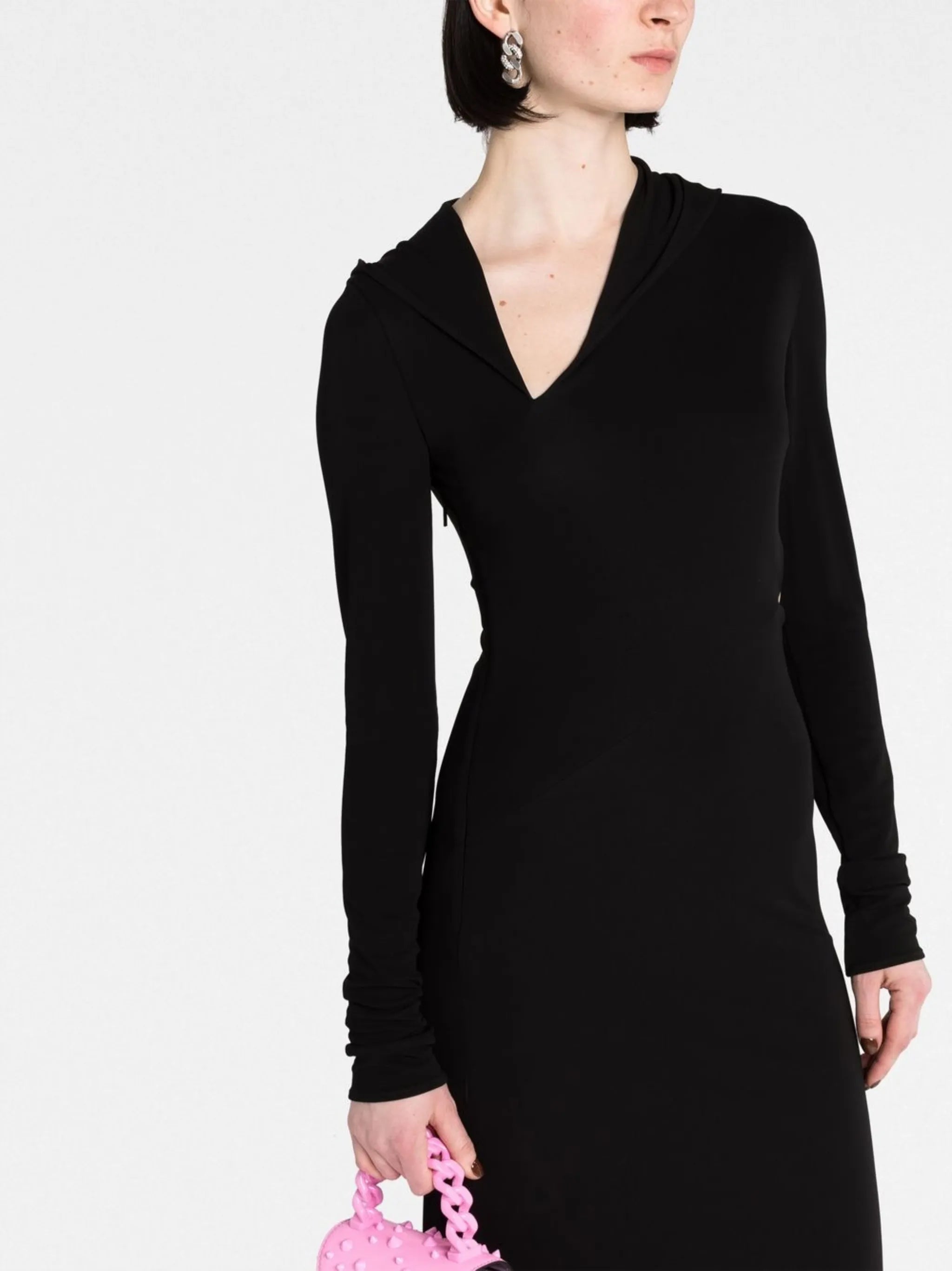 cut-out hooded maxi dress