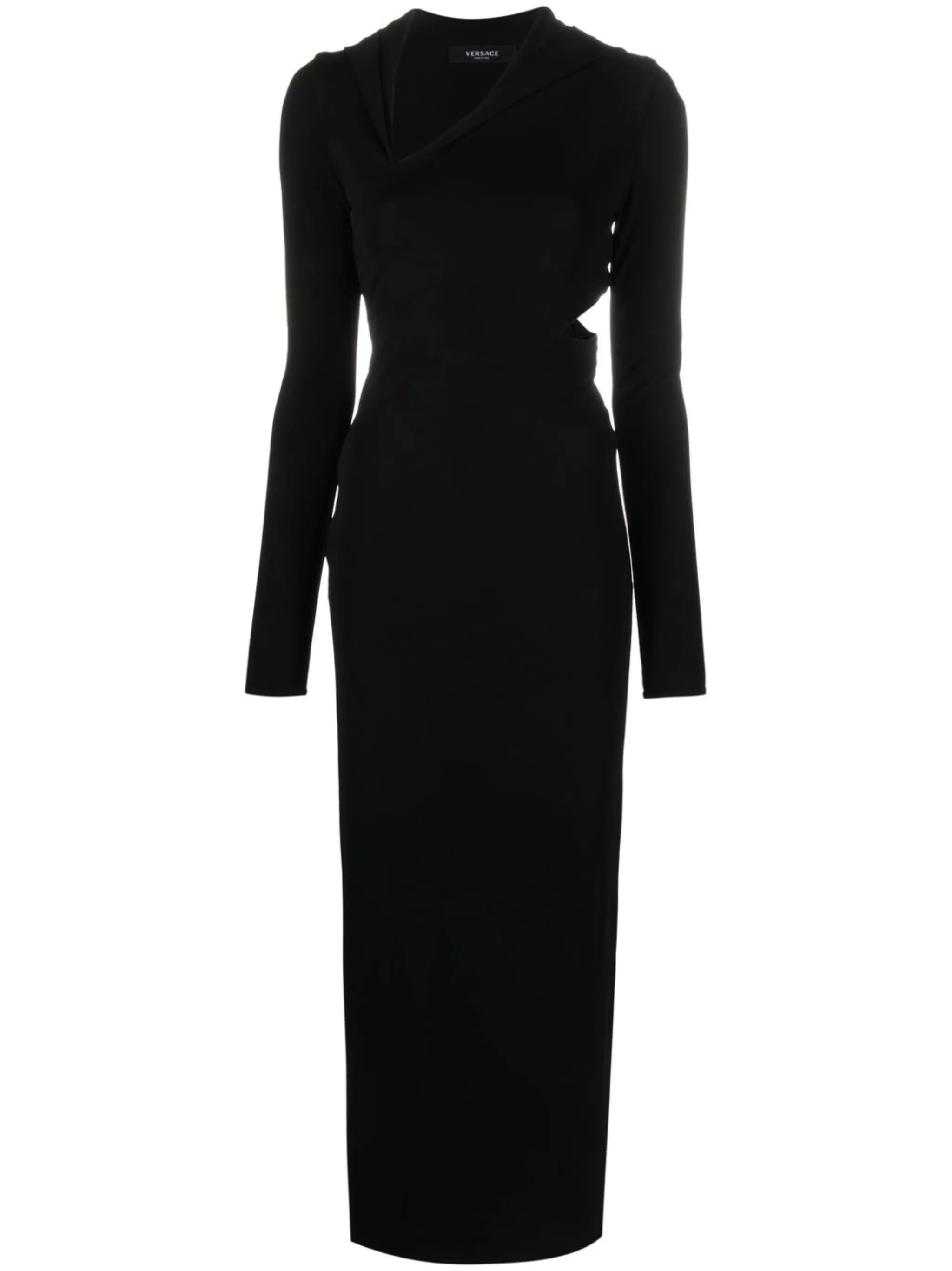 cut-out hooded maxi dress
