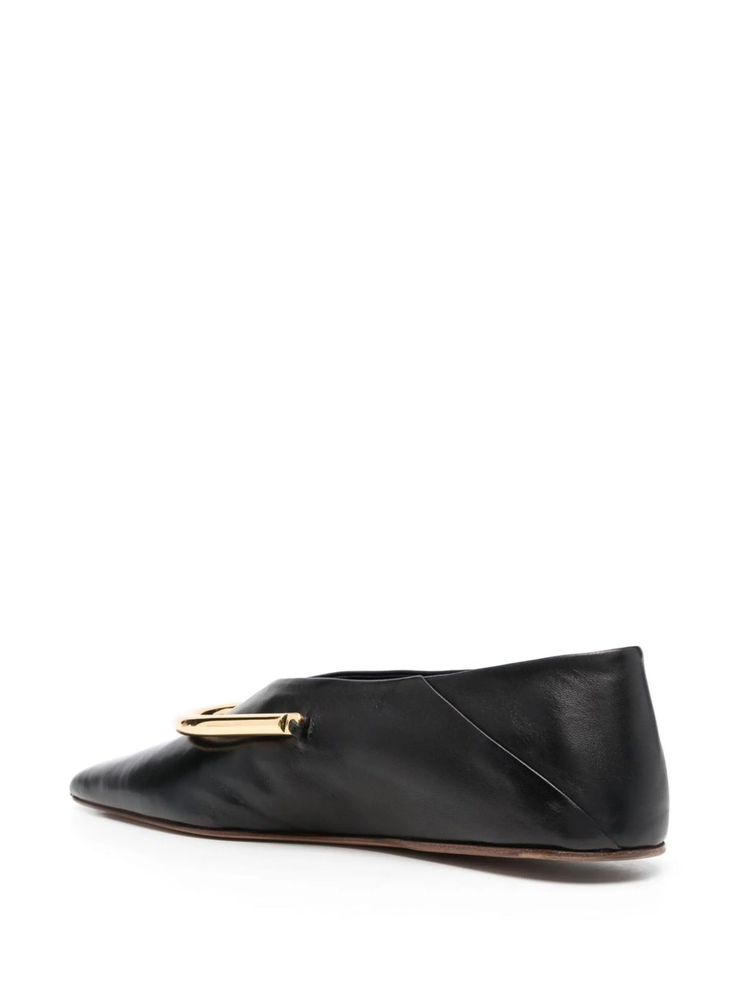 plaque-detail pointed ballerina shoes
