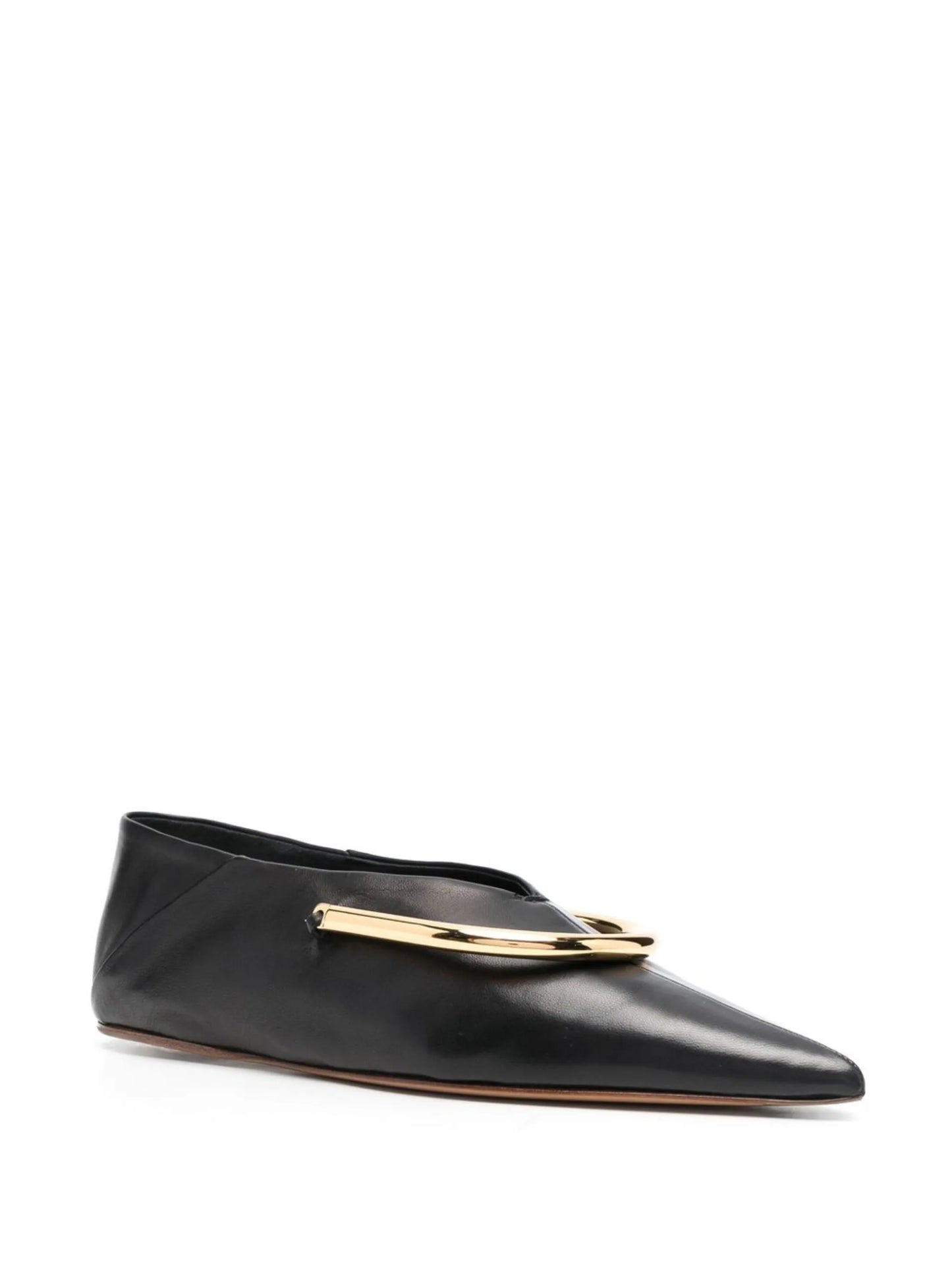 plaque-detail pointed ballerina shoes