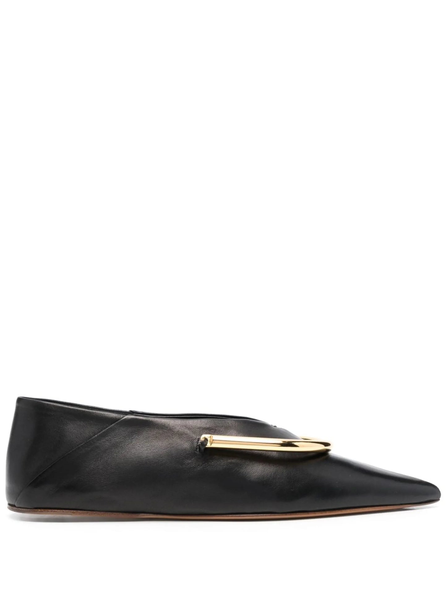 plaque-detail pointed ballerina shoes