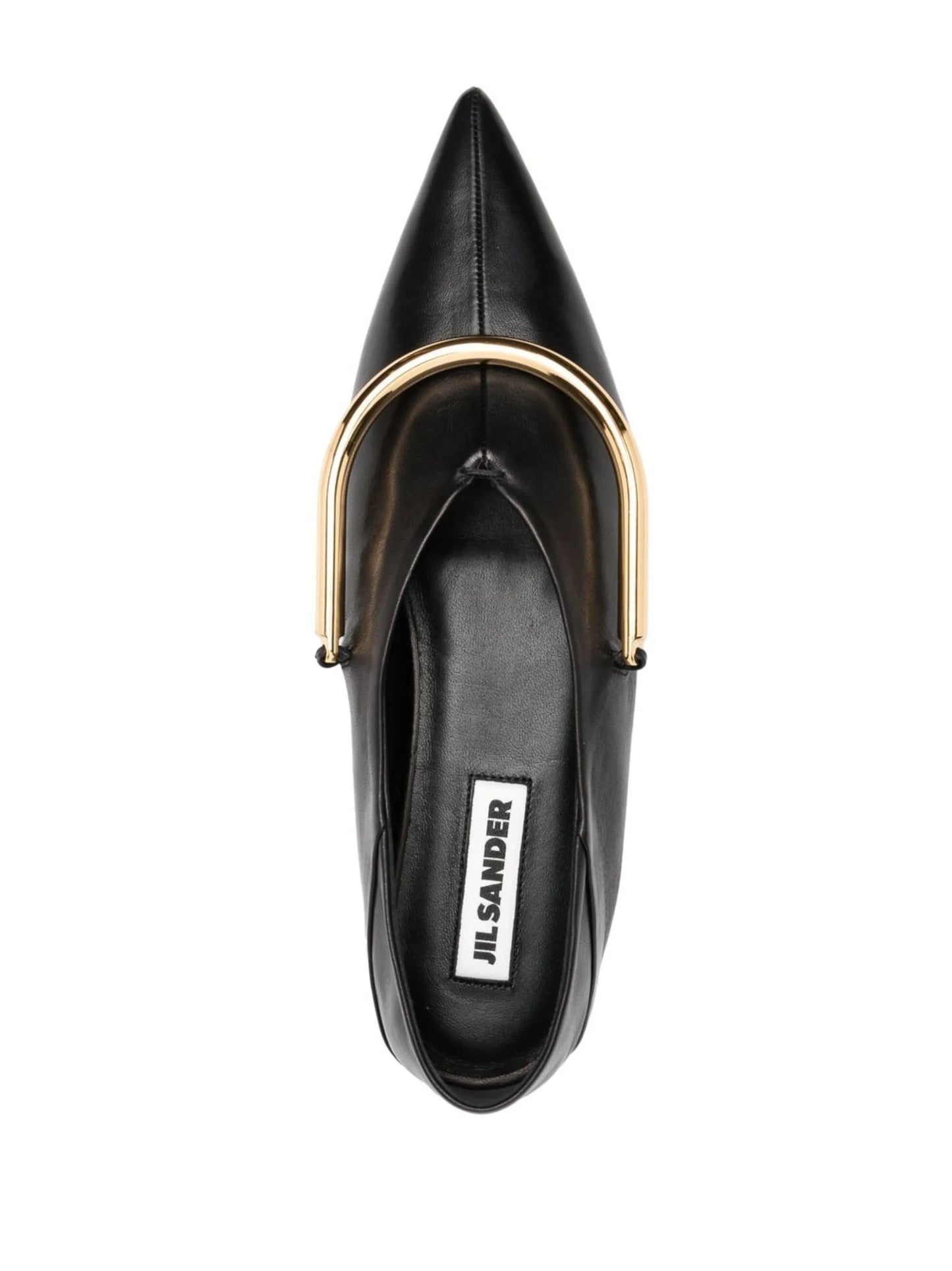 plaque-detail pointed ballerina shoes