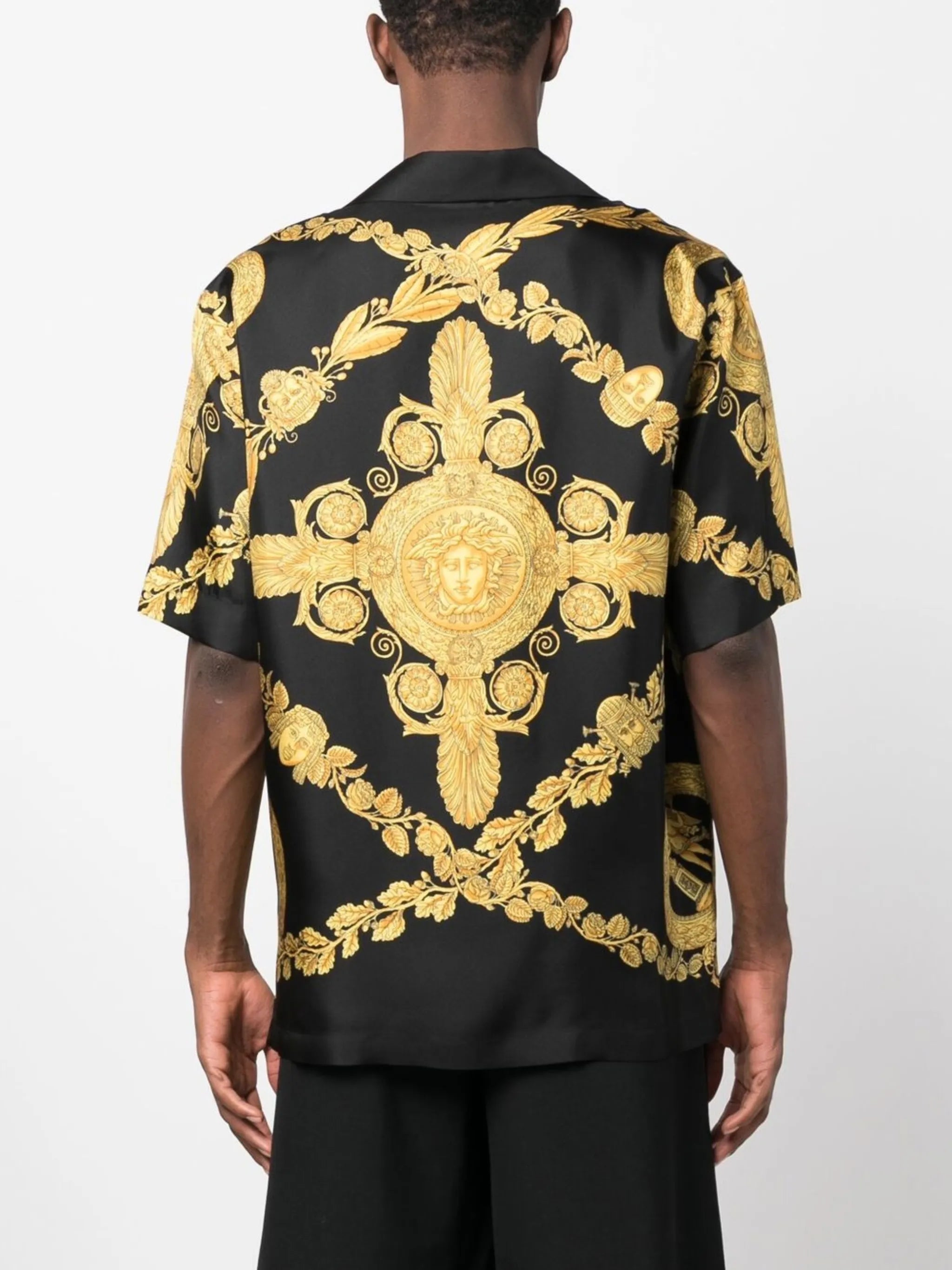 Greca-print silk shirt