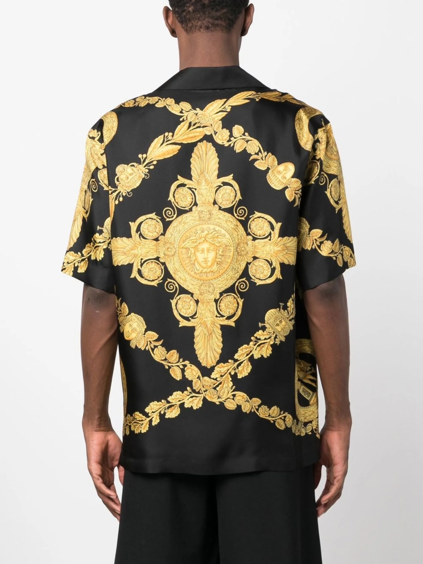 Greca-print silk shirt