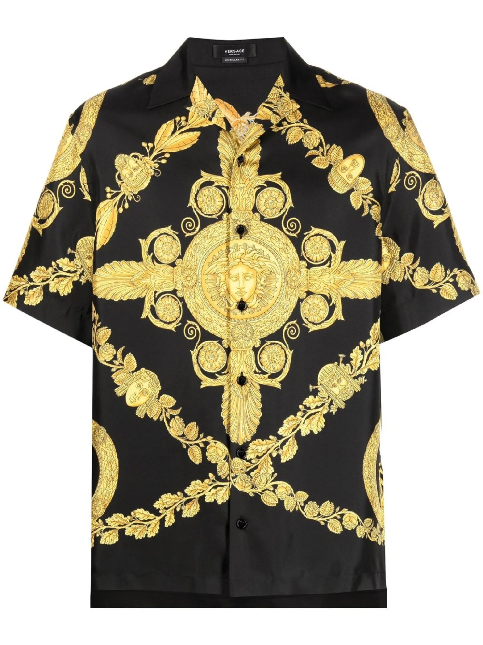 Greca-print silk shirt