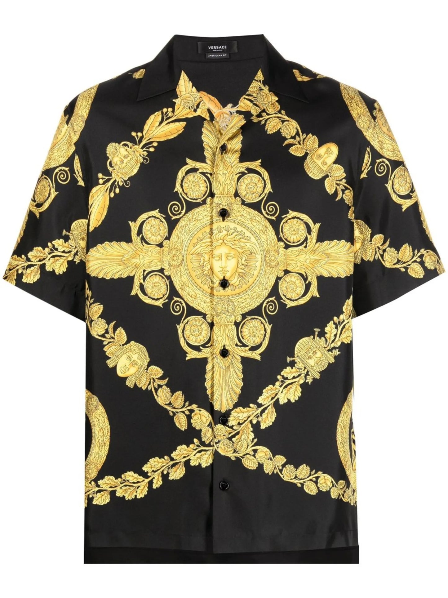 Greca-print silk shirt