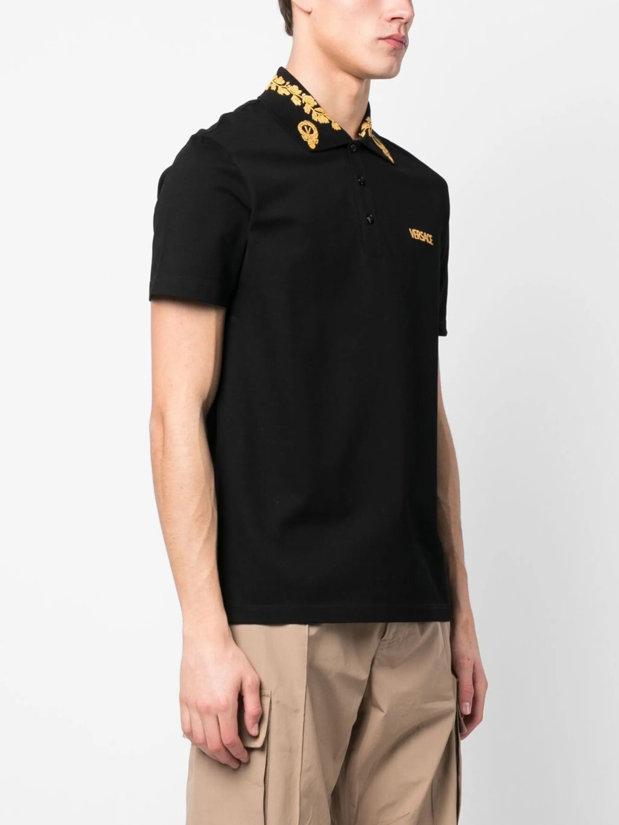 embroidered-logo polo shirt