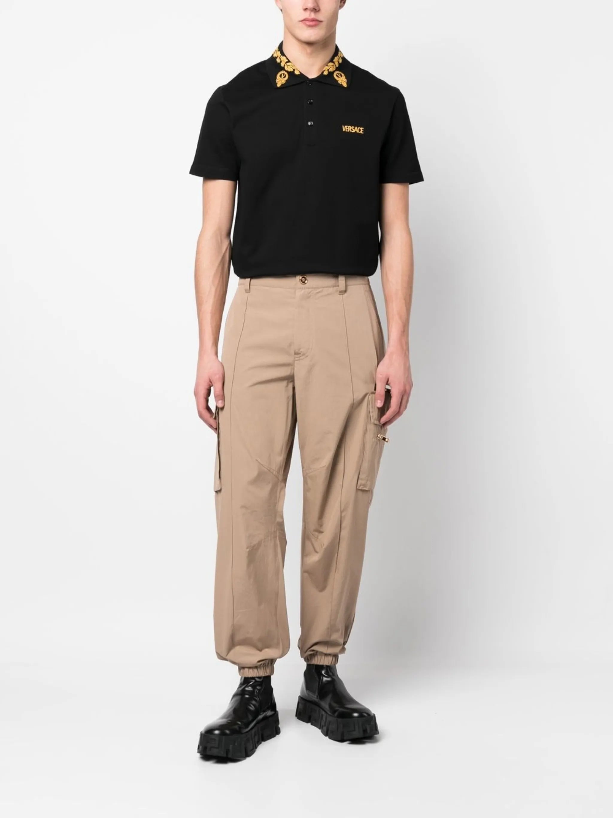 embroidered-logo polo shirt