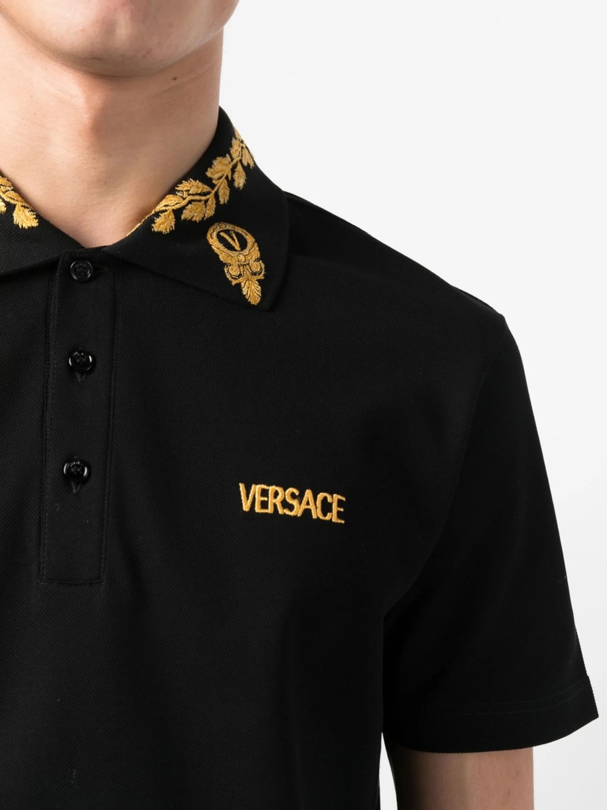 embroidered-logo polo shirt