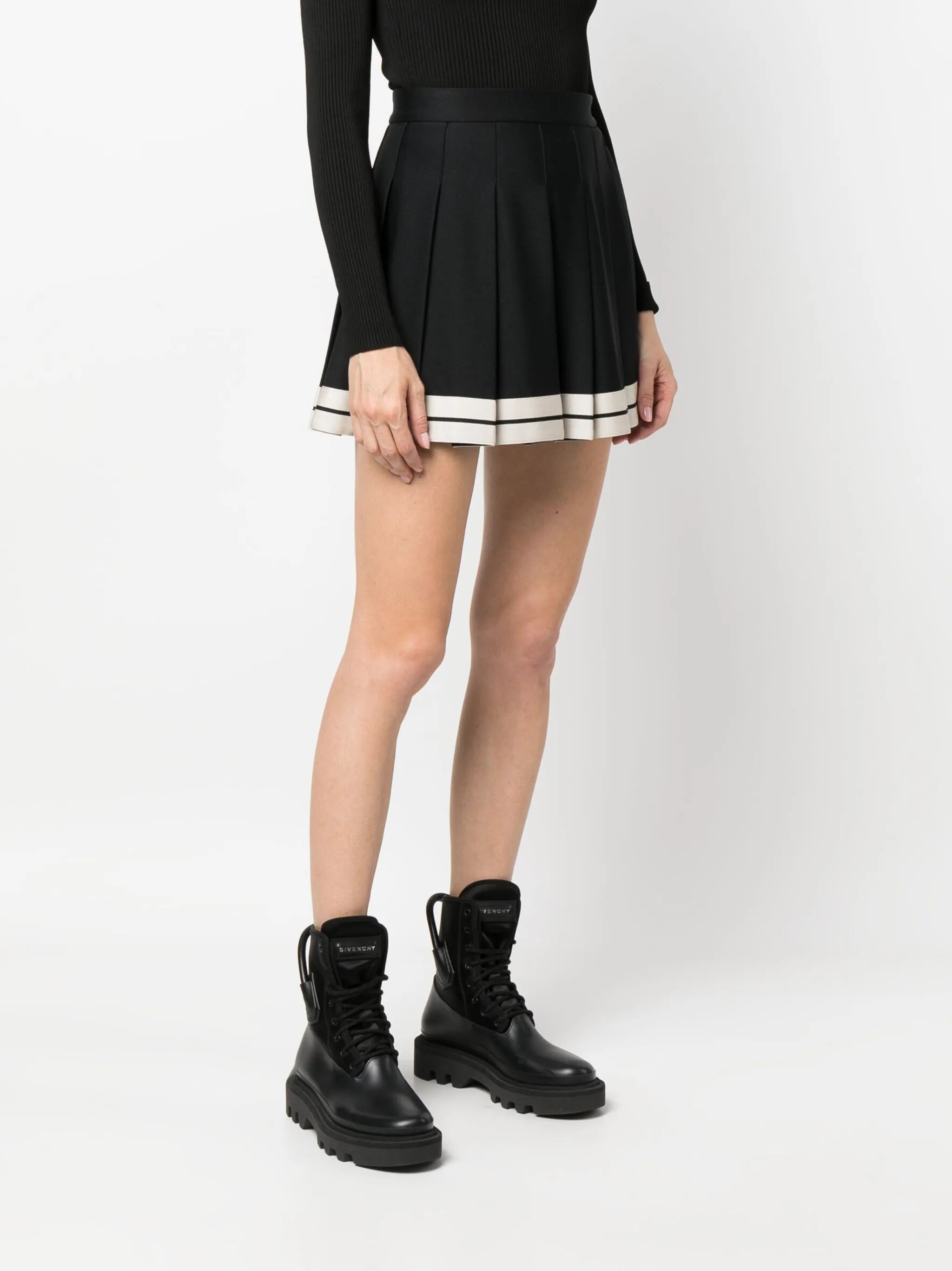 x Palm Angels striped pleated skirt