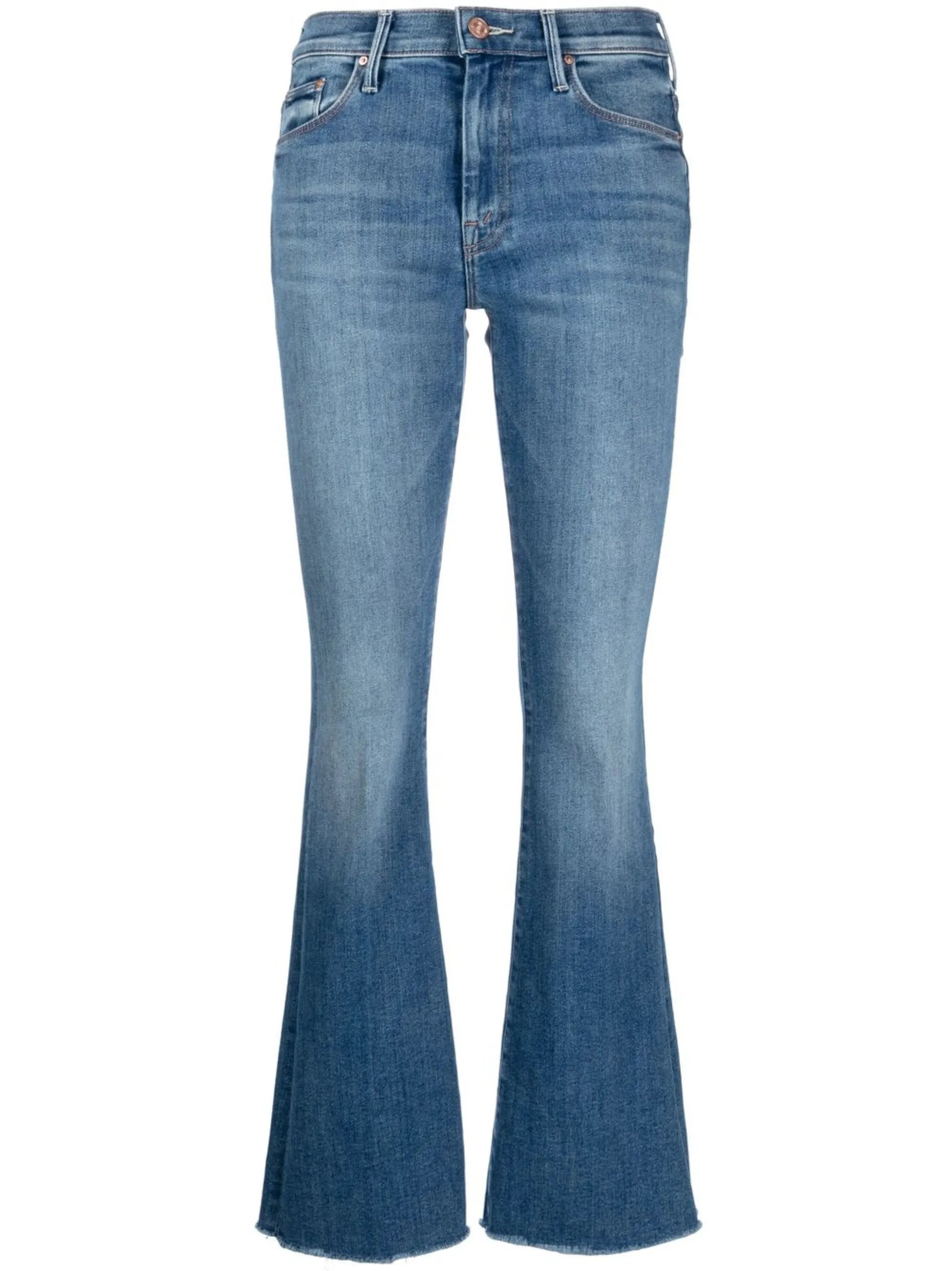 mid-rise flared jeans