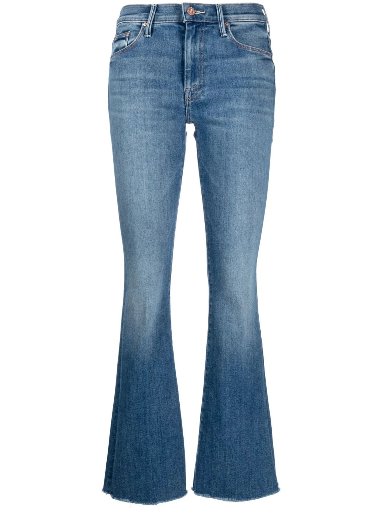 mid-rise flared jeans