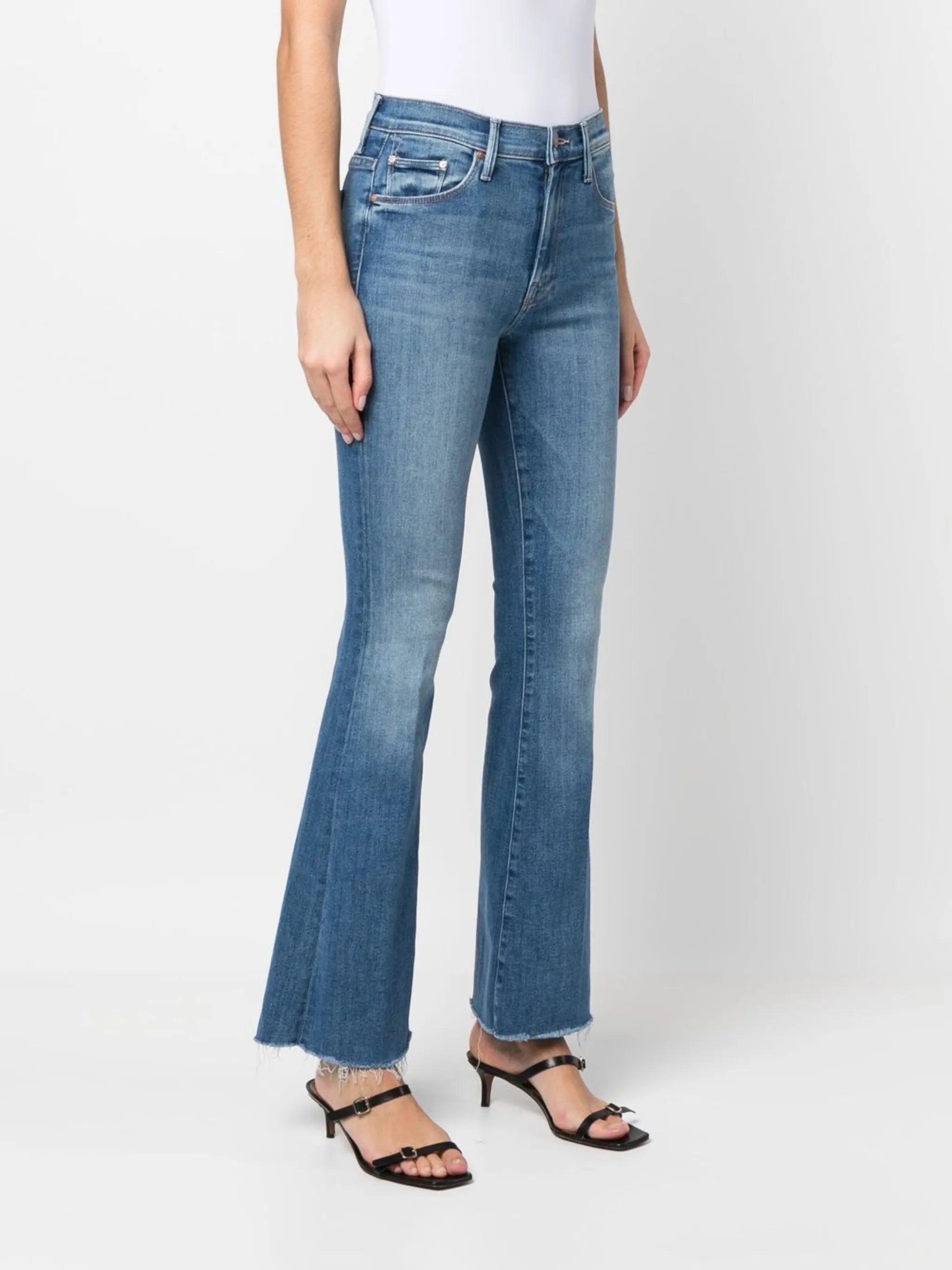 mid-rise flared jeans