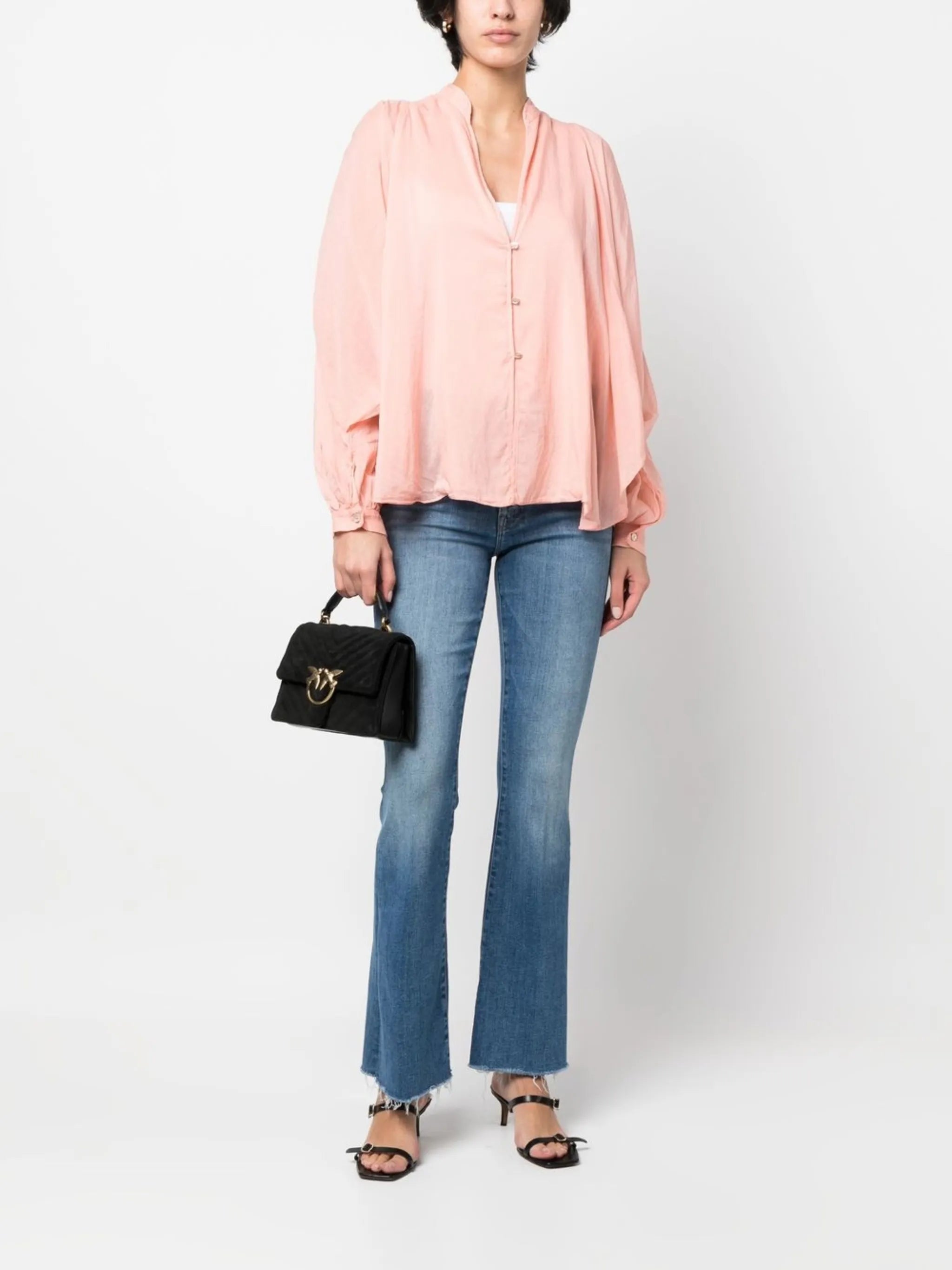 mid-rise flared jeans