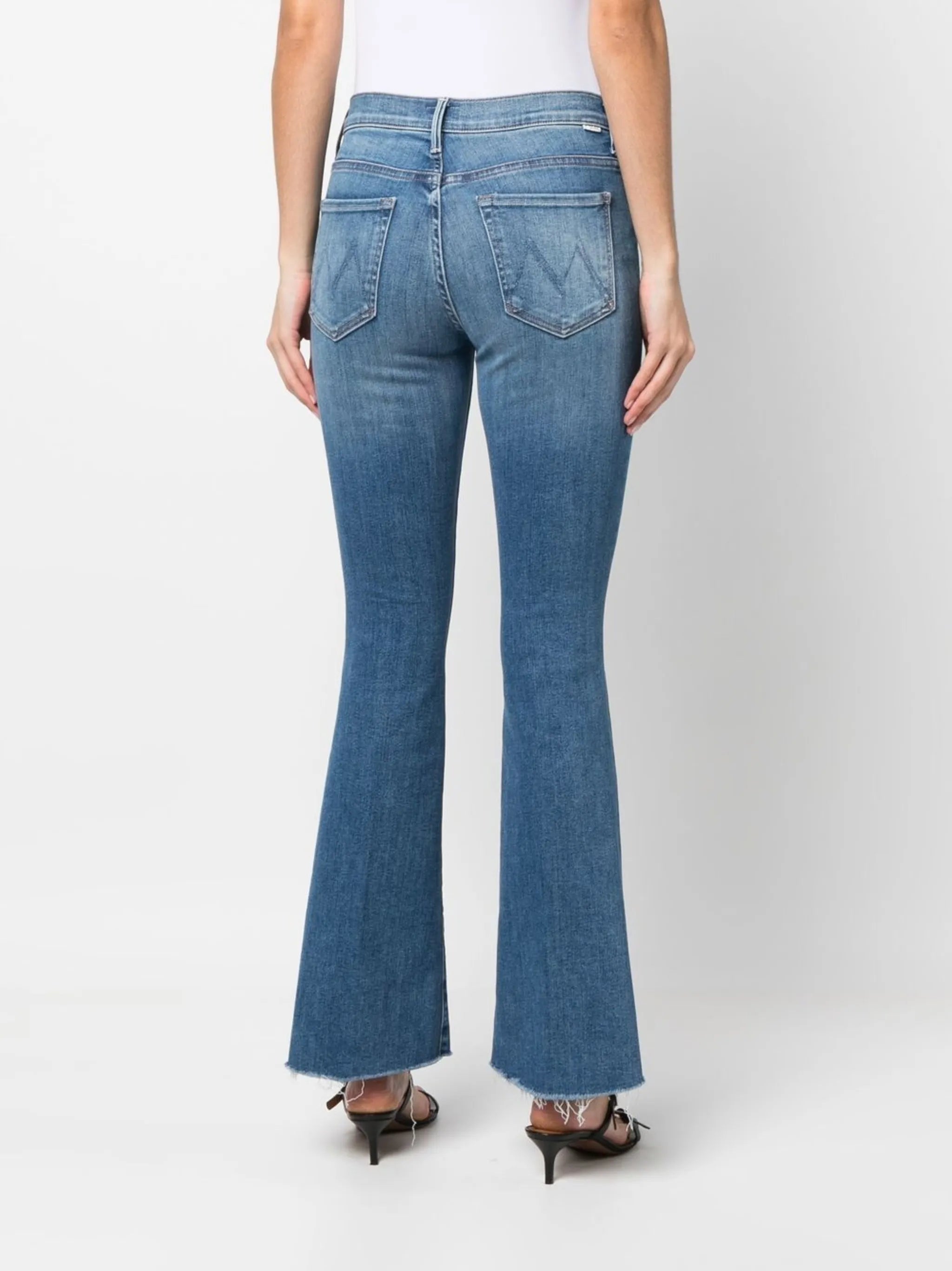 mid-rise flared jeans