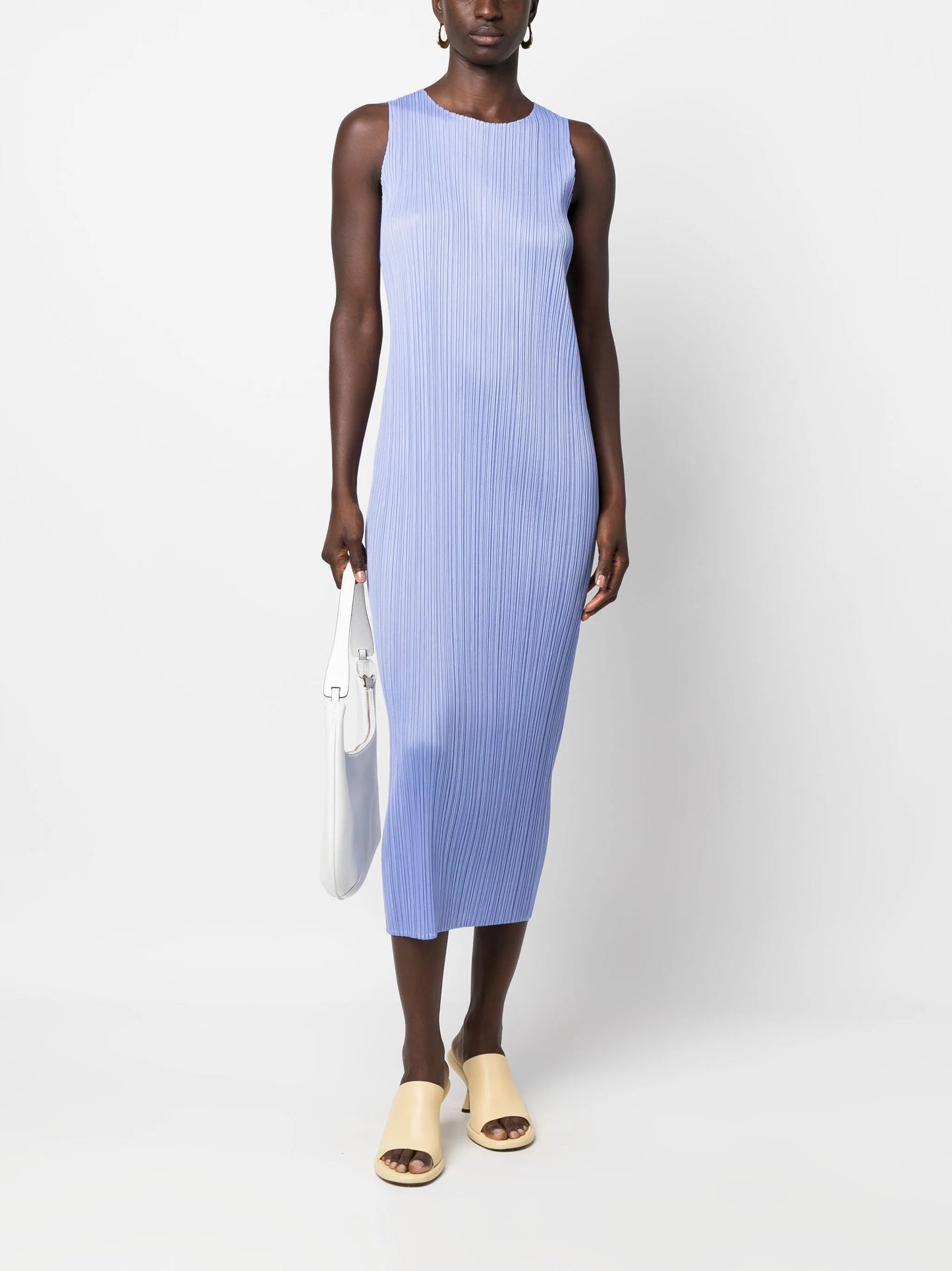 plissé midi dress