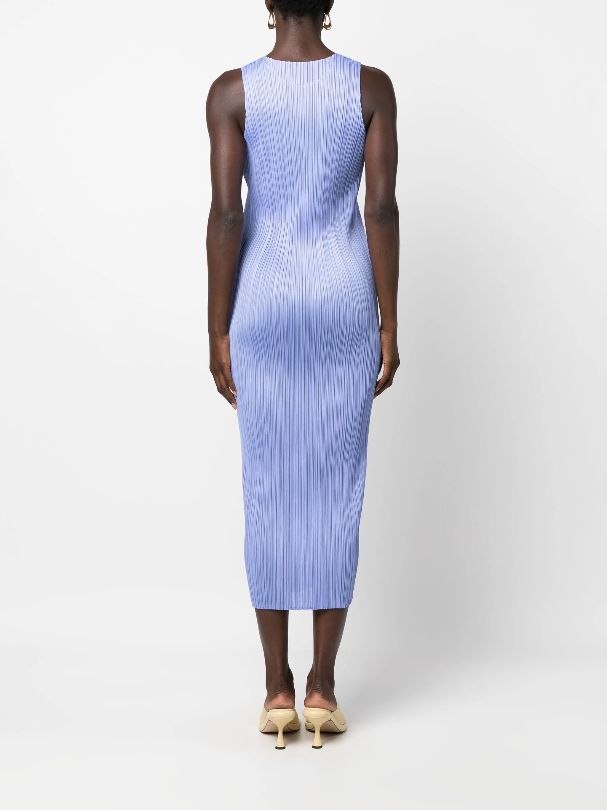 plissé midi dress