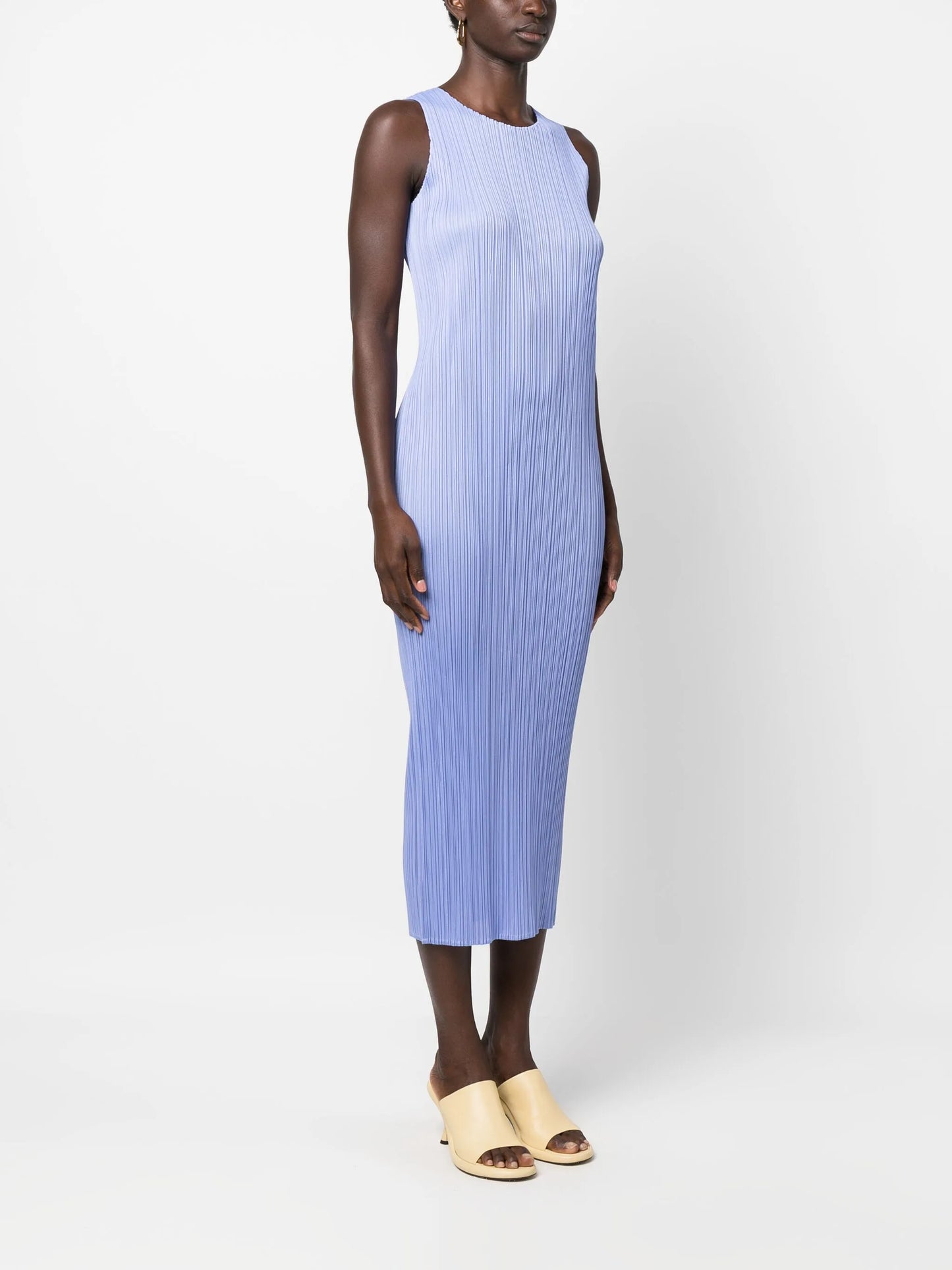 plissé midi dress