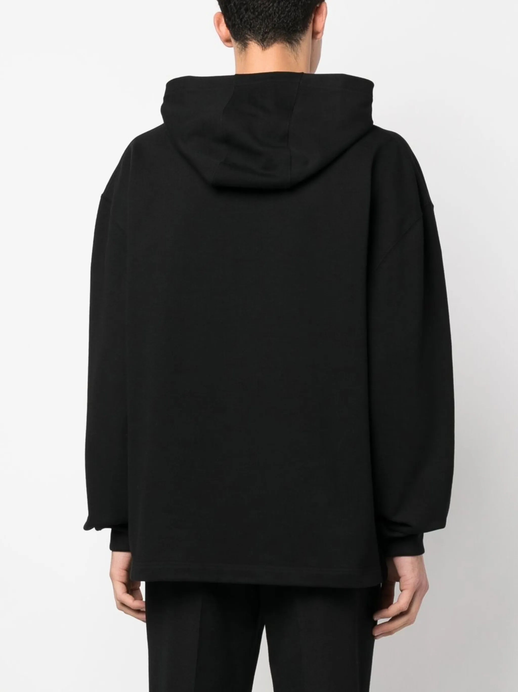 logo-patch cotton hoodie