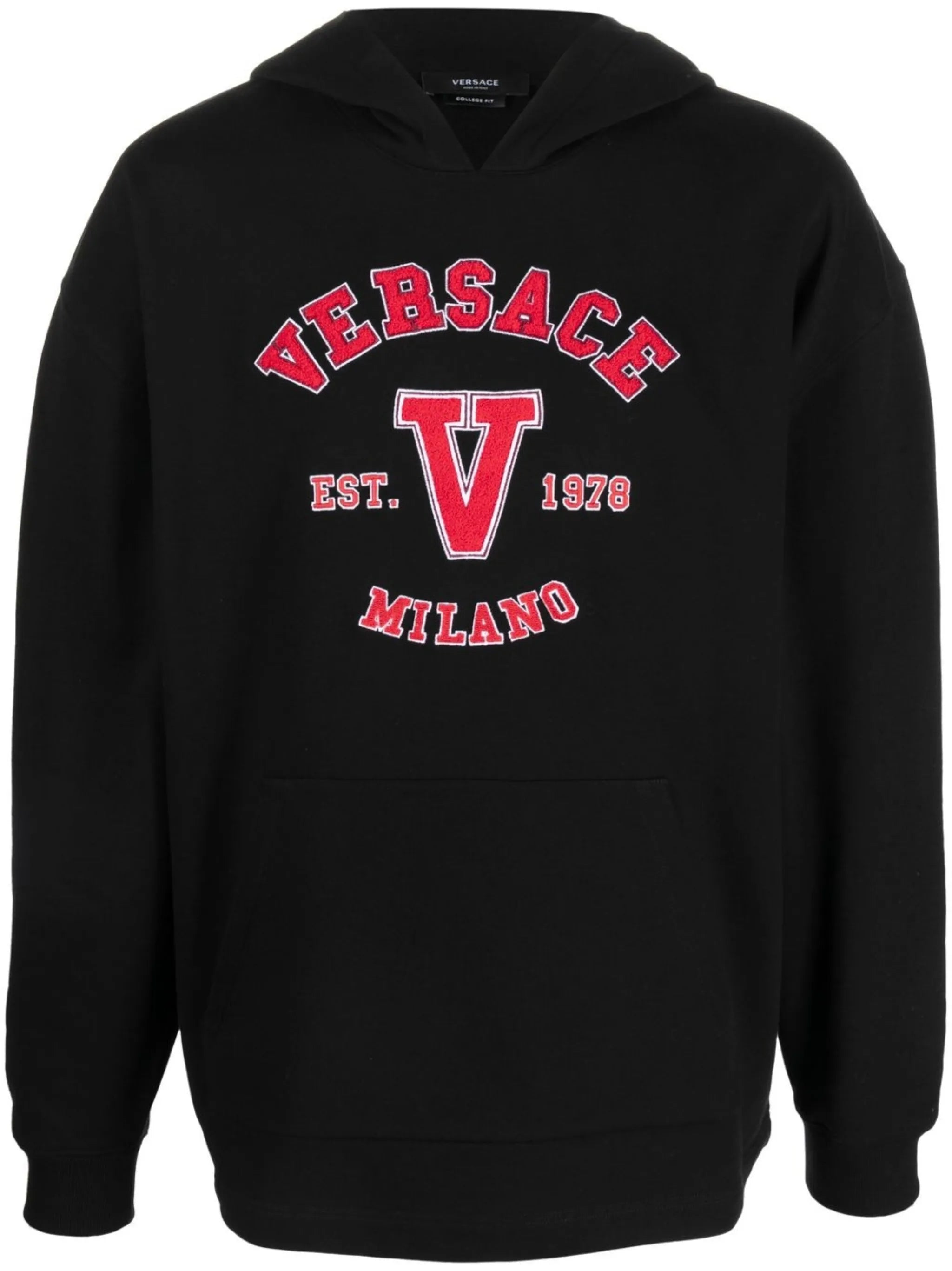 logo-patch cotton hoodie