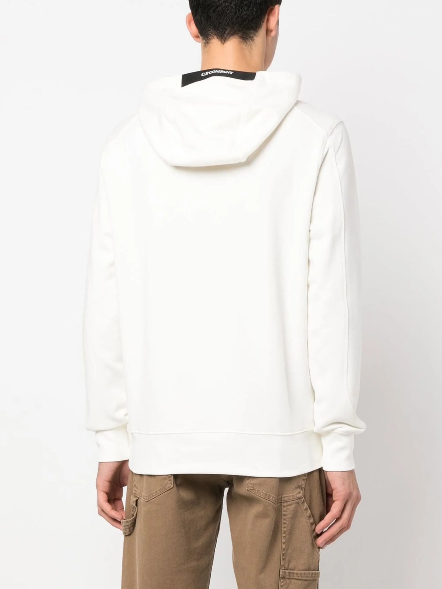 Lens-detail cotton hoodie