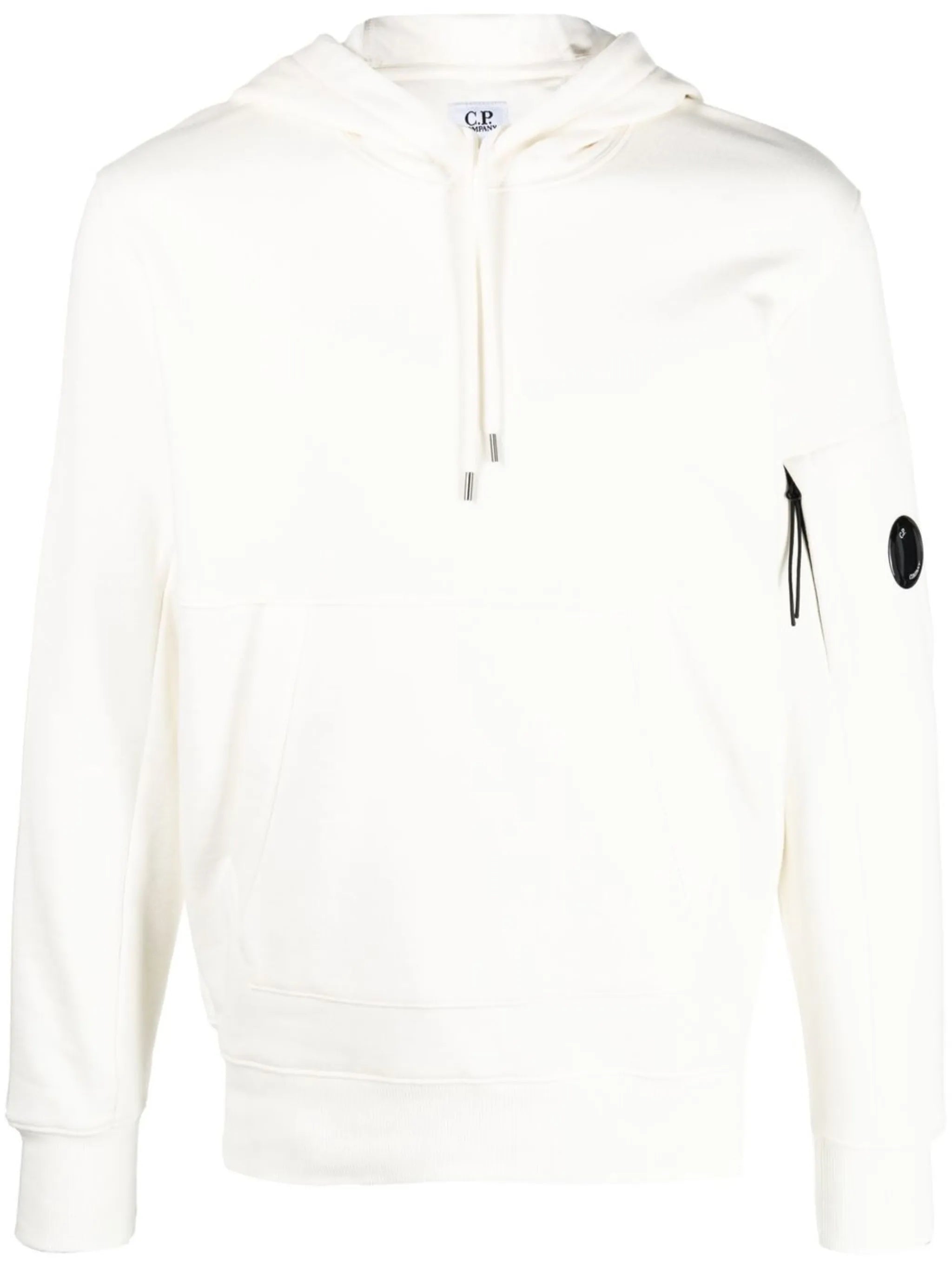 Lens-detail cotton hoodie