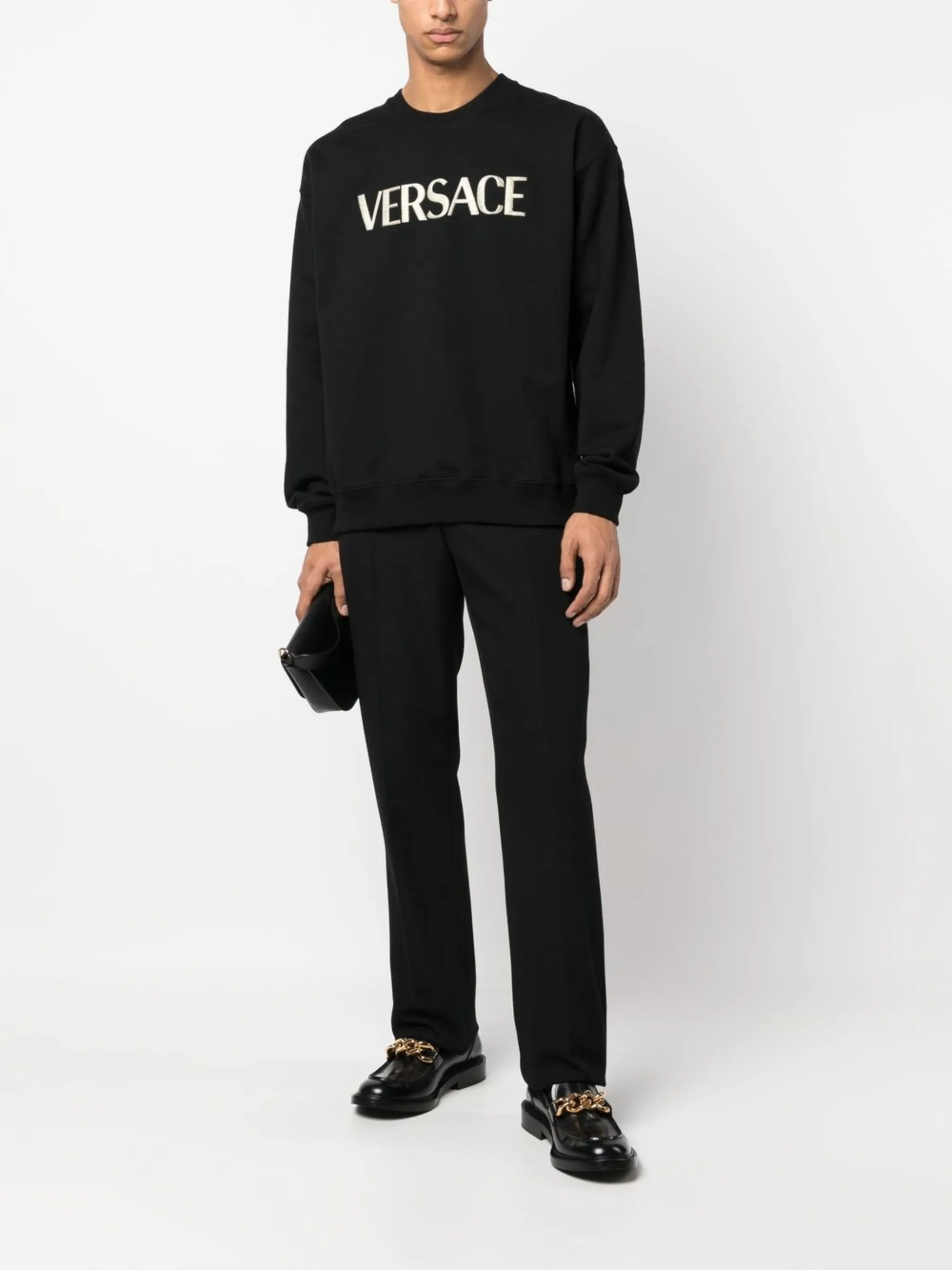 logo-embroidery jersey jumper