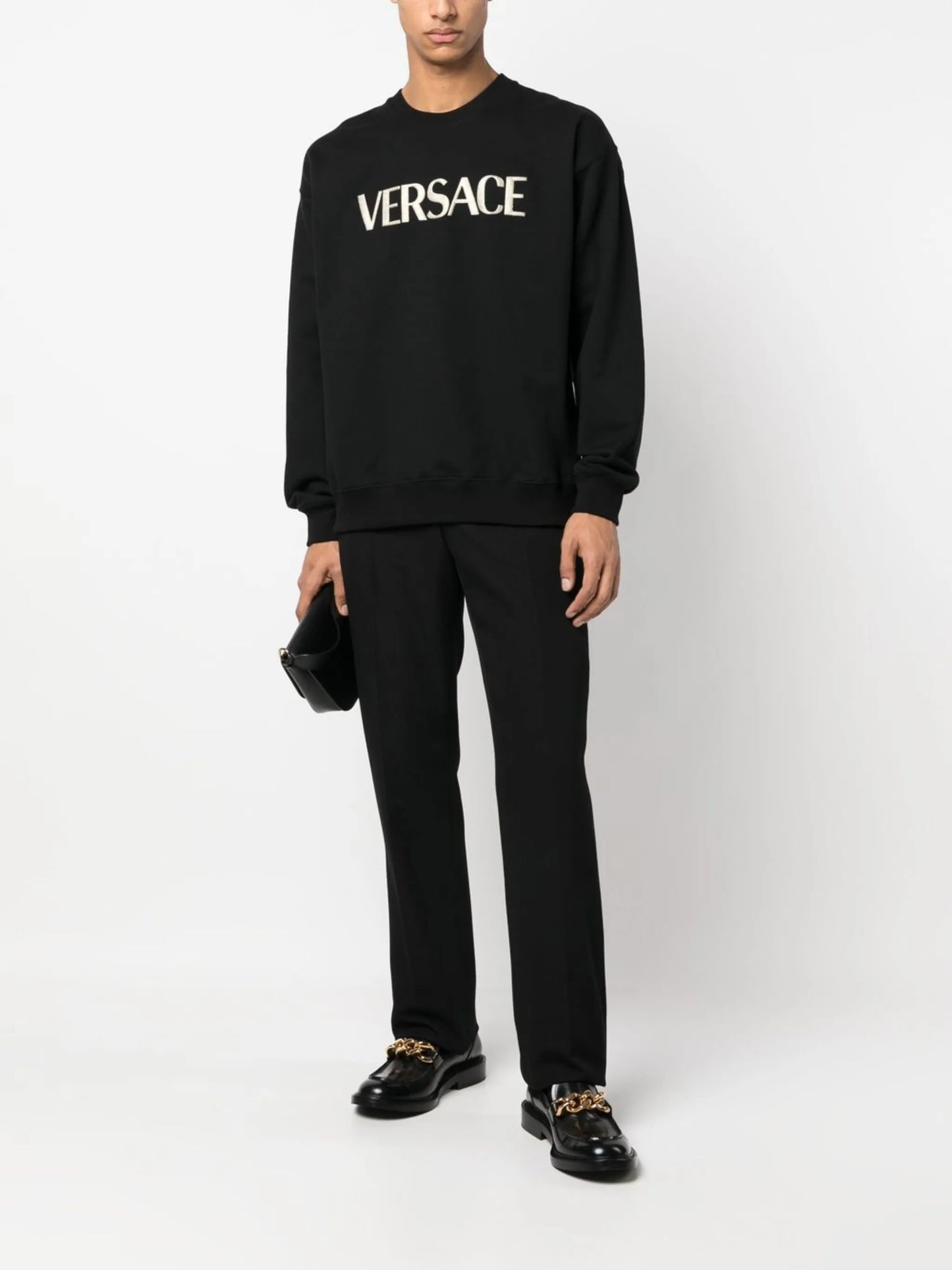 logo-embroidery jersey jumper
