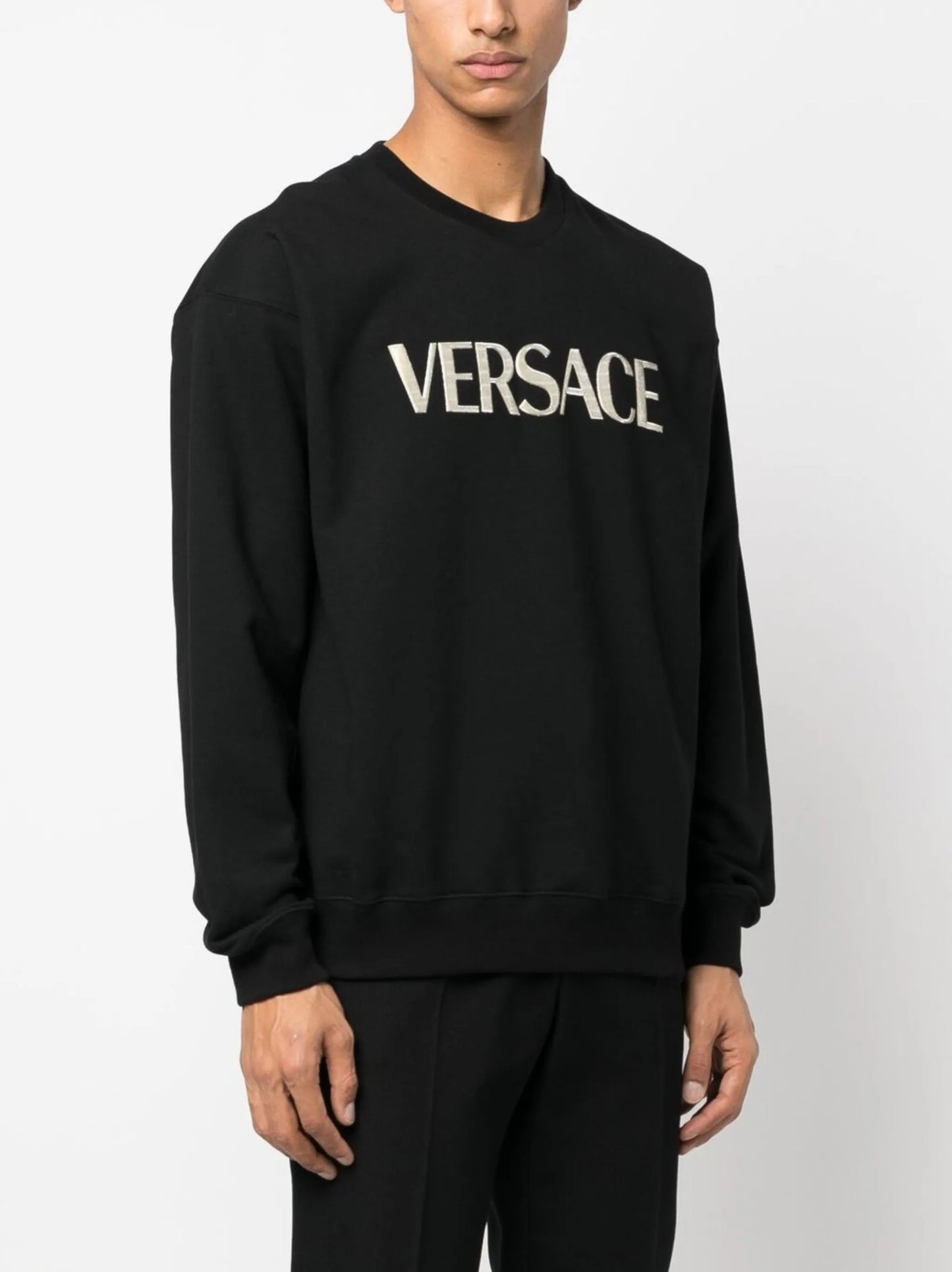 logo-embroidery jersey jumper