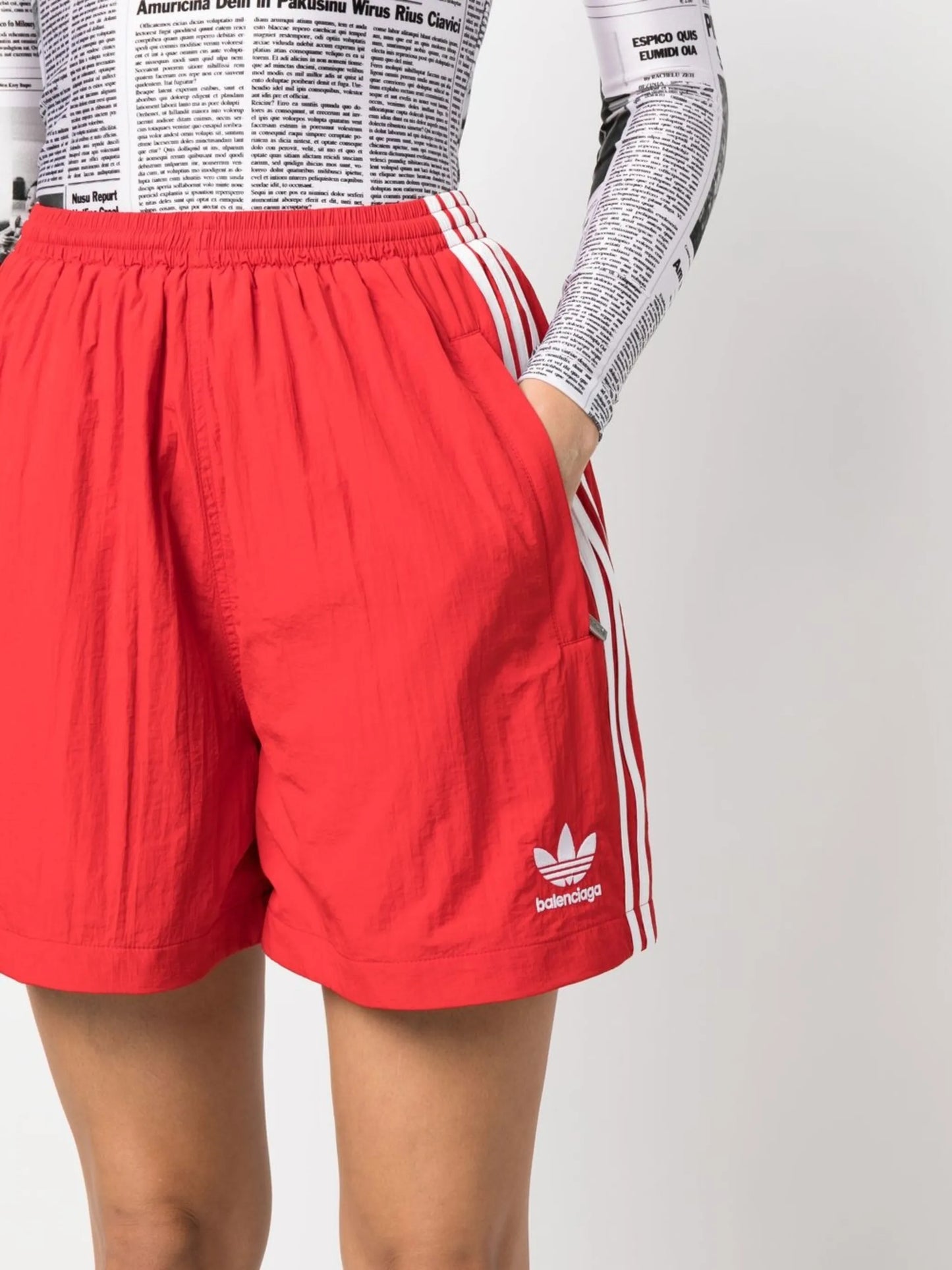 x Adidas logo-print track shorts